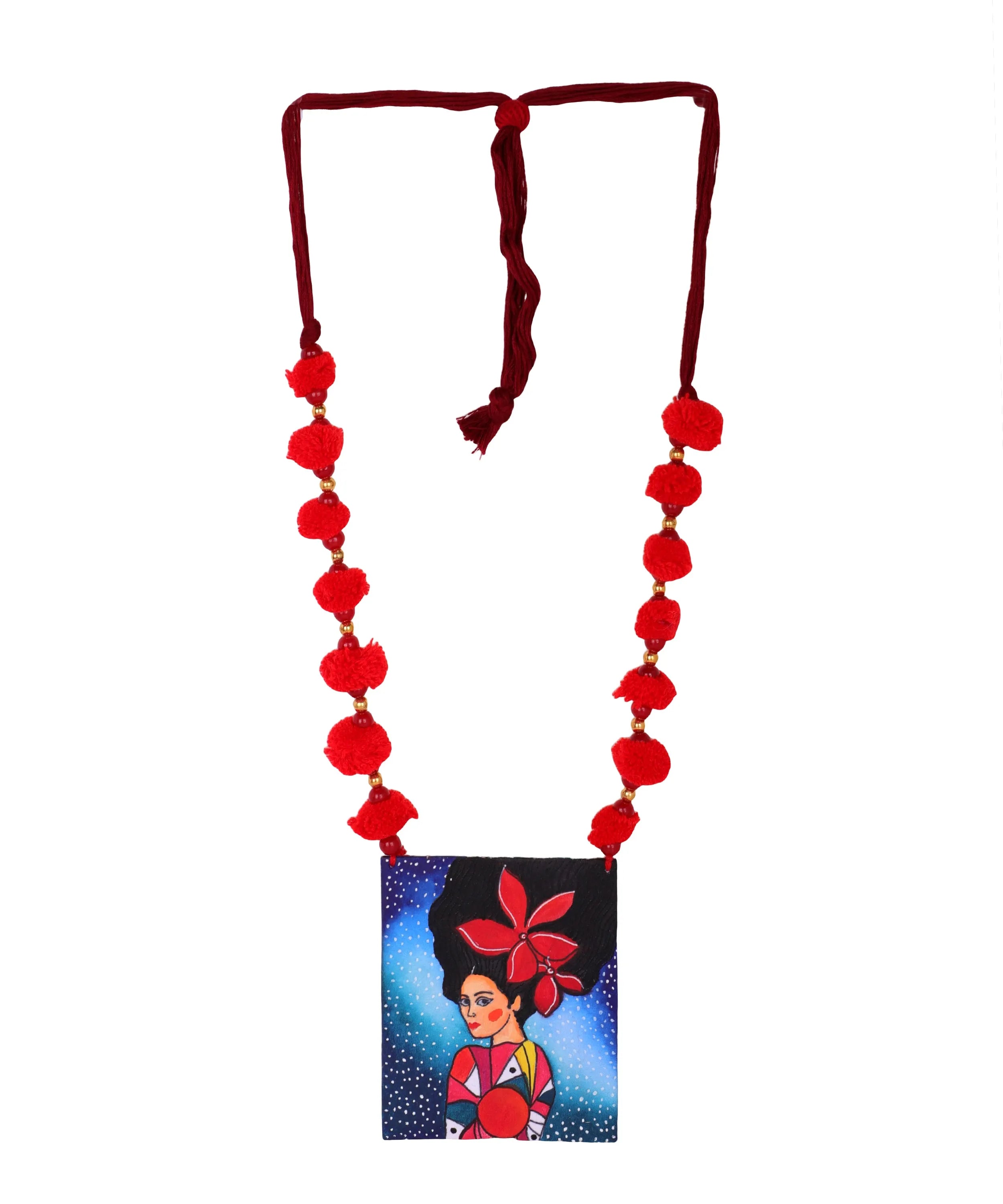 Galaxy Urban Naari Bohemian Multi Color Hand Painted (Necklace) HP-NP-109 - KHOJ.CITY