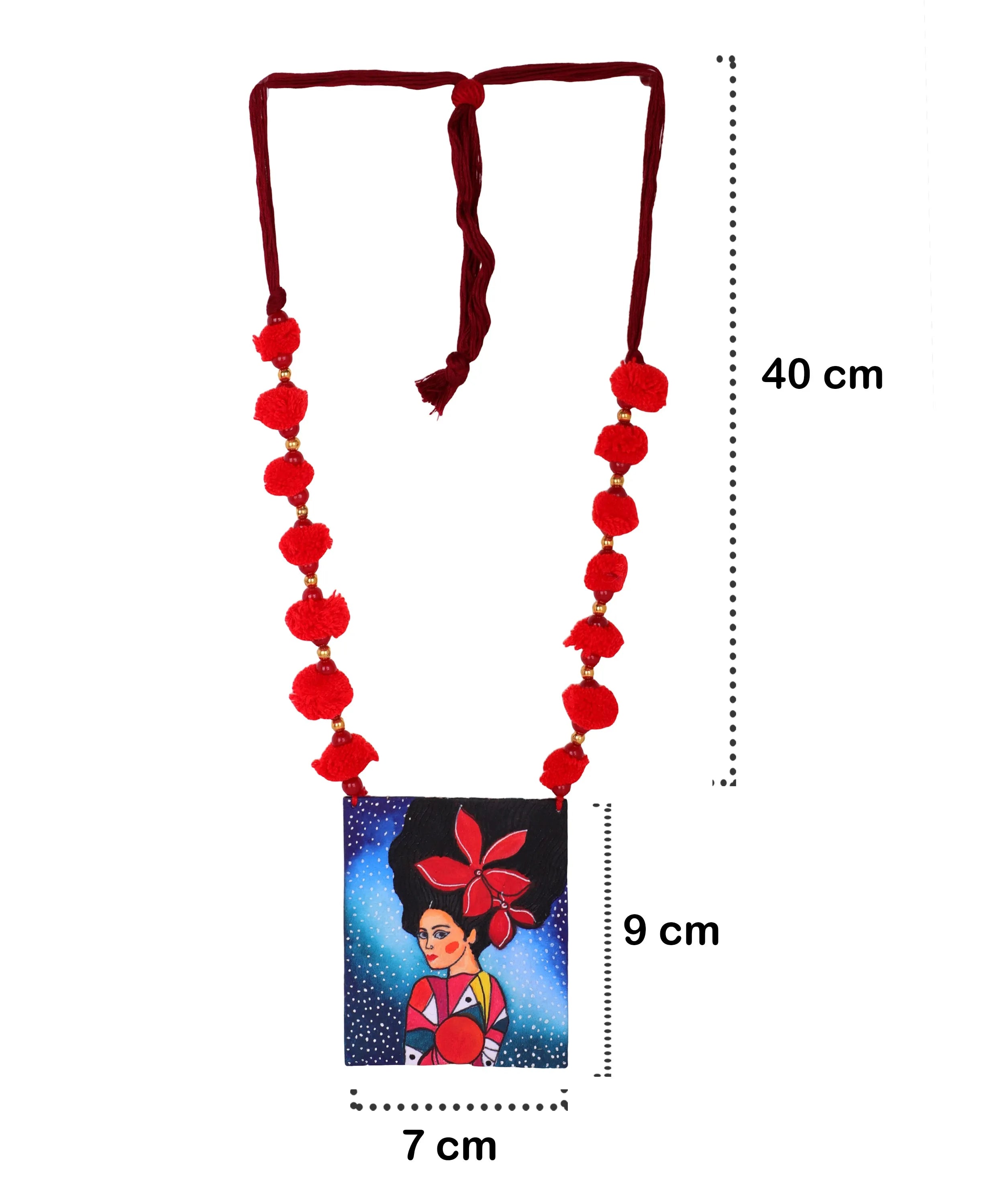 Galaxy Urban Naari Bohemian Multi Color Hand Painted (Necklace) HP-NP-109 - KHOJ.CITY