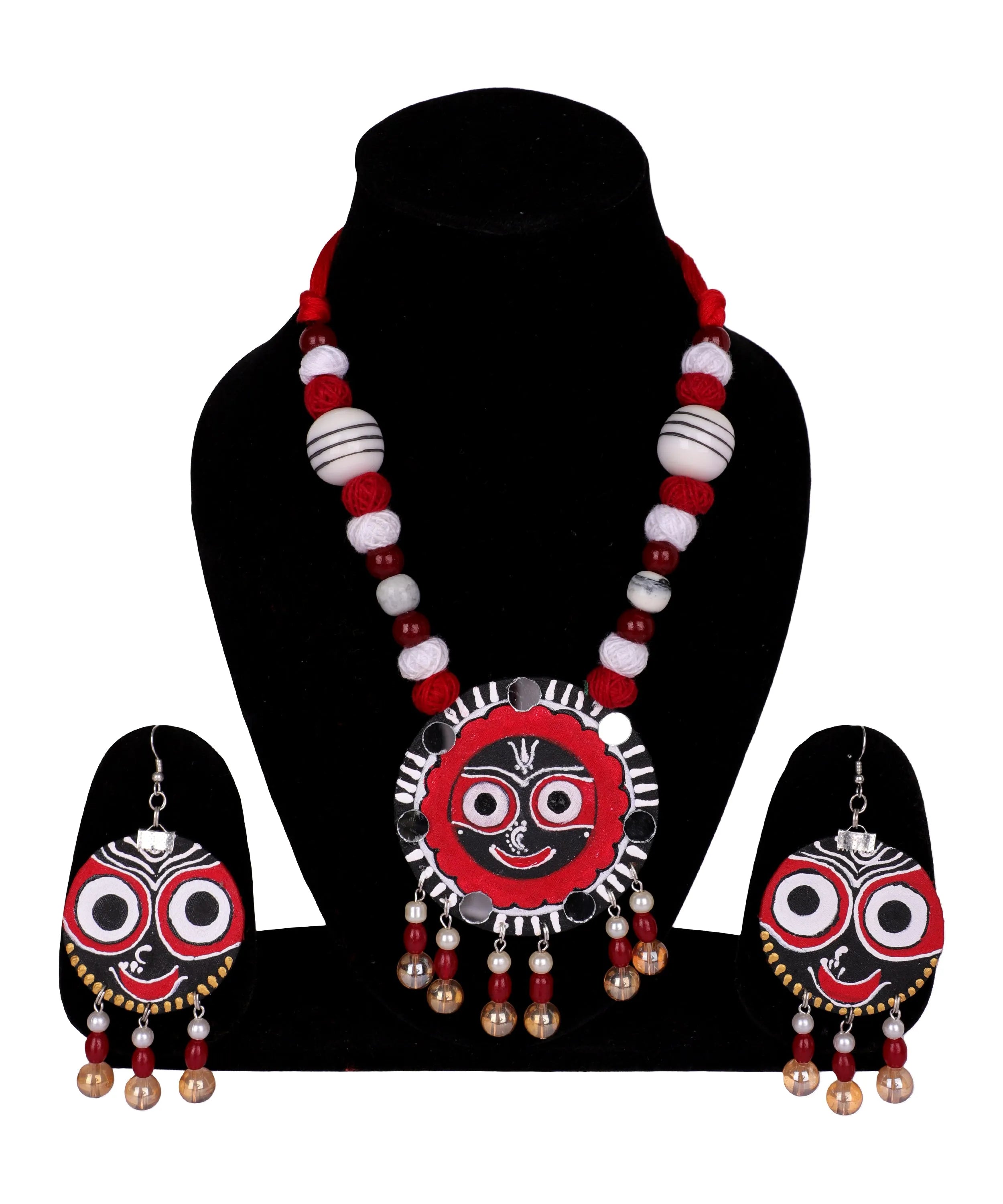 Govinda Puri Jagannath Traditional Multi Color Hand Painted (Necklace Set) HP-NP-187 - KHOJ.CITY
