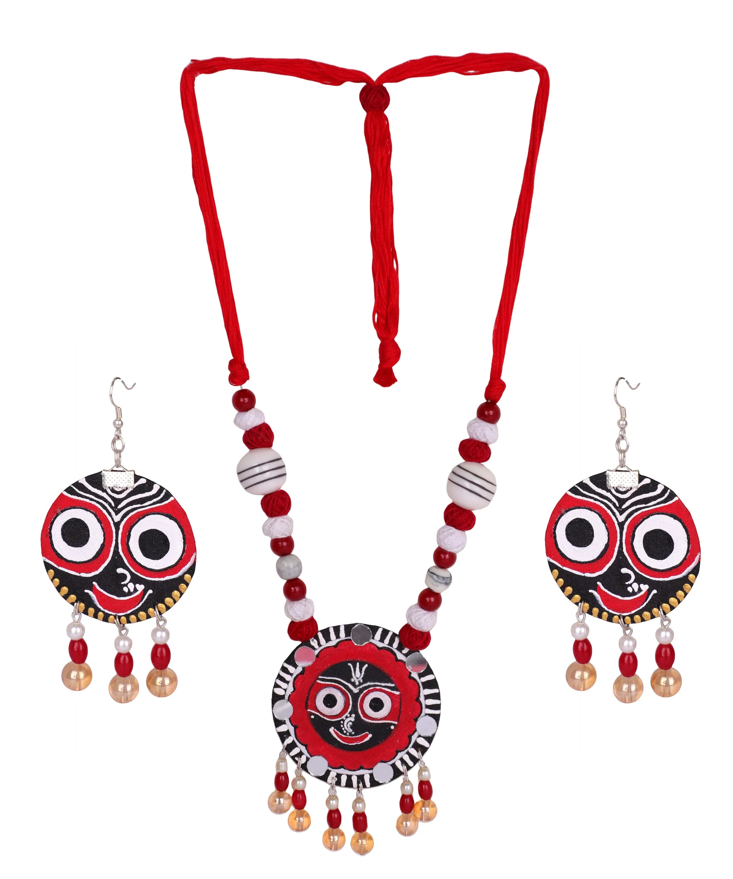 Govinda Puri Jagannath Traditional Multi Color Hand Painted (Necklace Set) HP-NP-187 - KHOJ.CITY