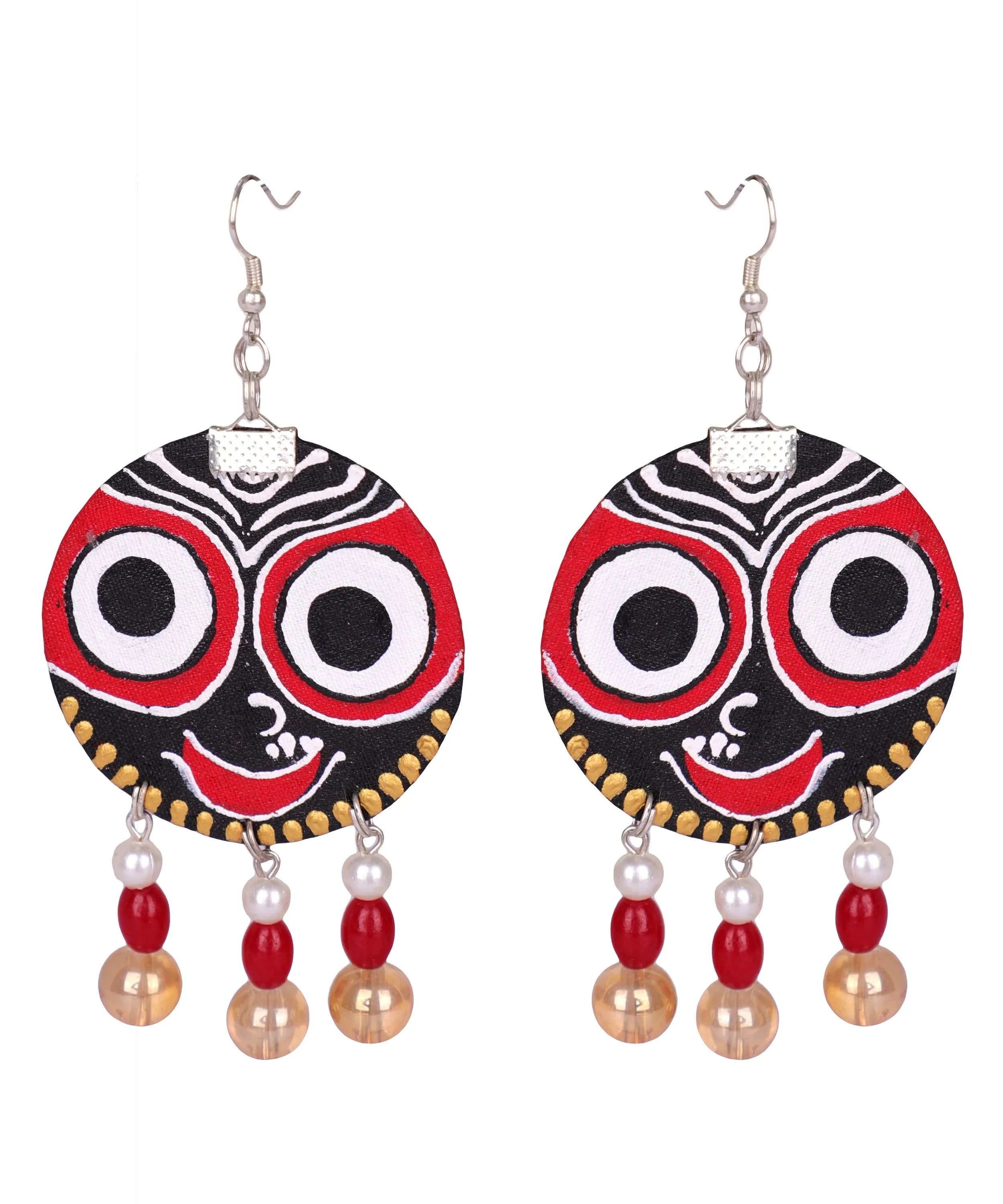 Govinda Puri Jagannath Traditional Multi Color Hand Painted Drop (Earrings) HP-ER-157 - KHOJ.CITY