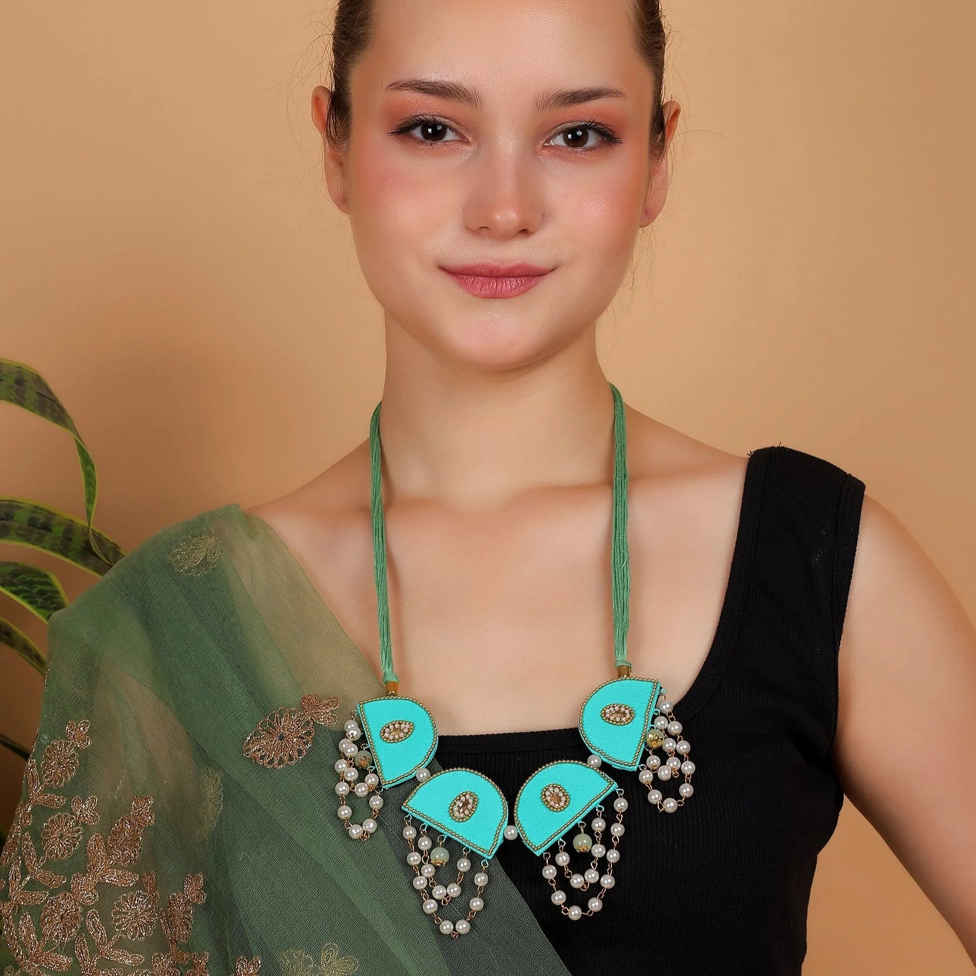 Green Dome Classic Multi Color Handmade (Choker) HM-NP-005 - KHOJ.CITY