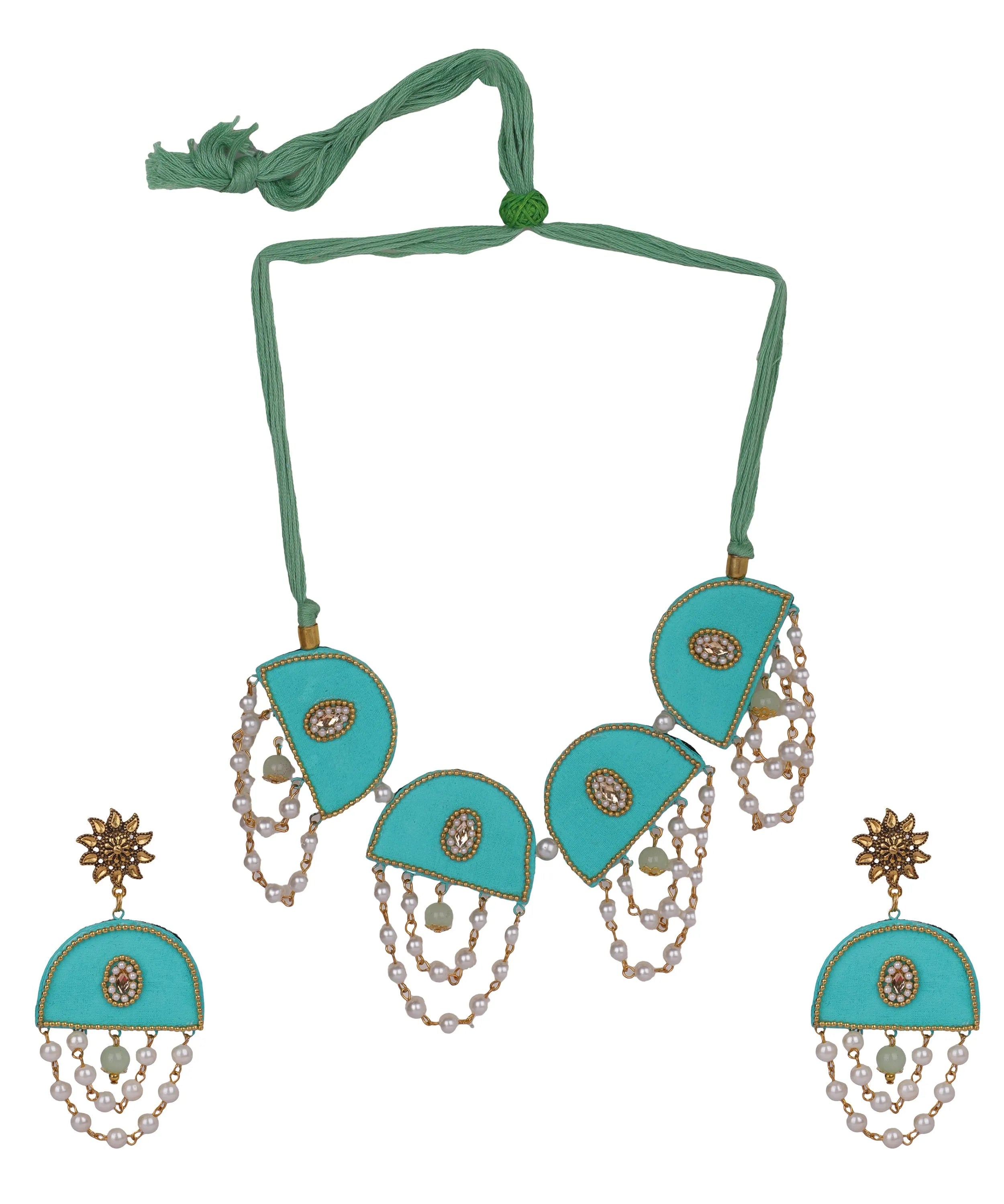 Green Dome Classic Multi Color Handmade (Choker Set) HM-NP-188 - KHOJ.CITY