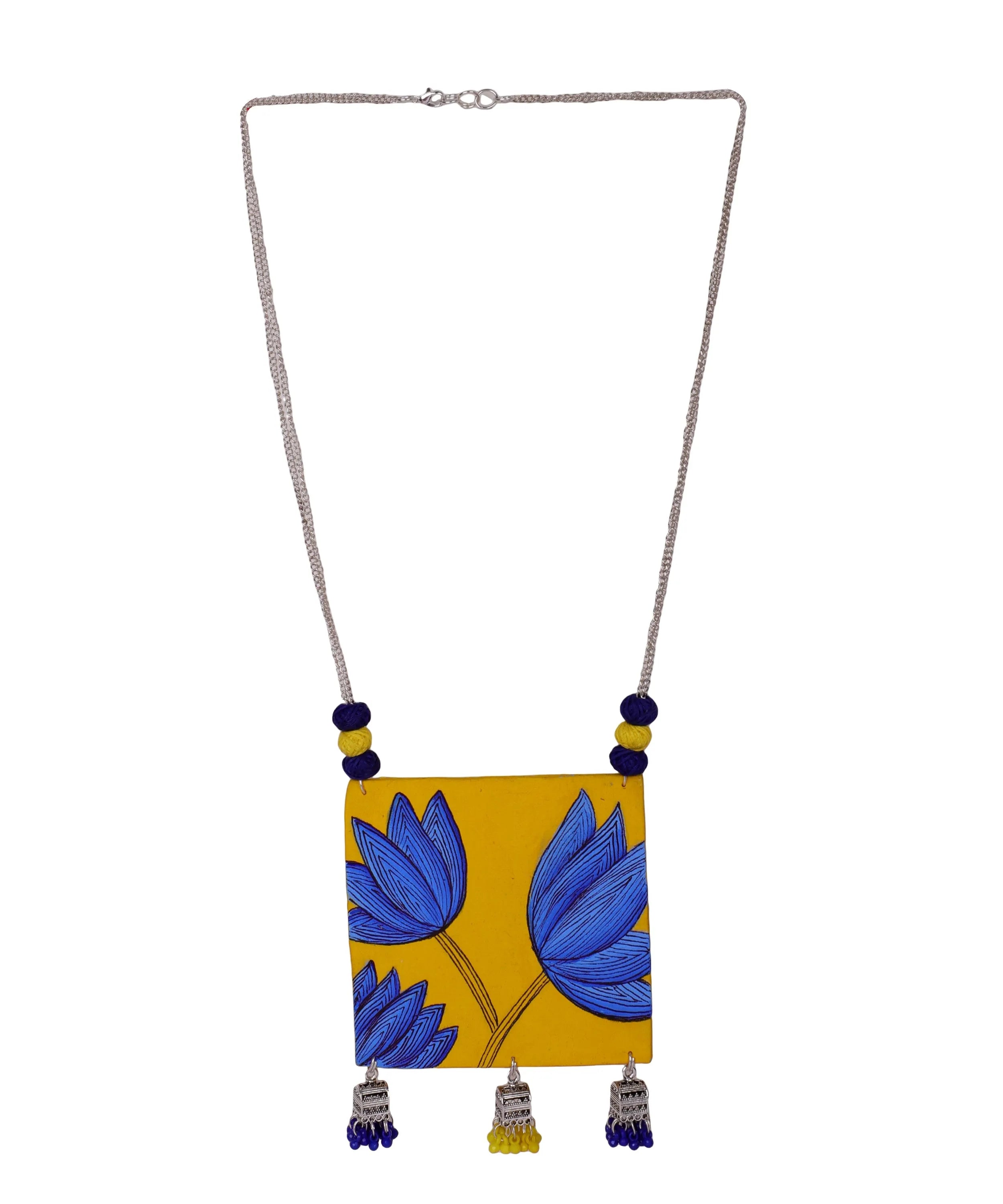 Hana Classic Multi Color Hand Painted (Necklace) HP-NP-042 - KHOJ.CITY