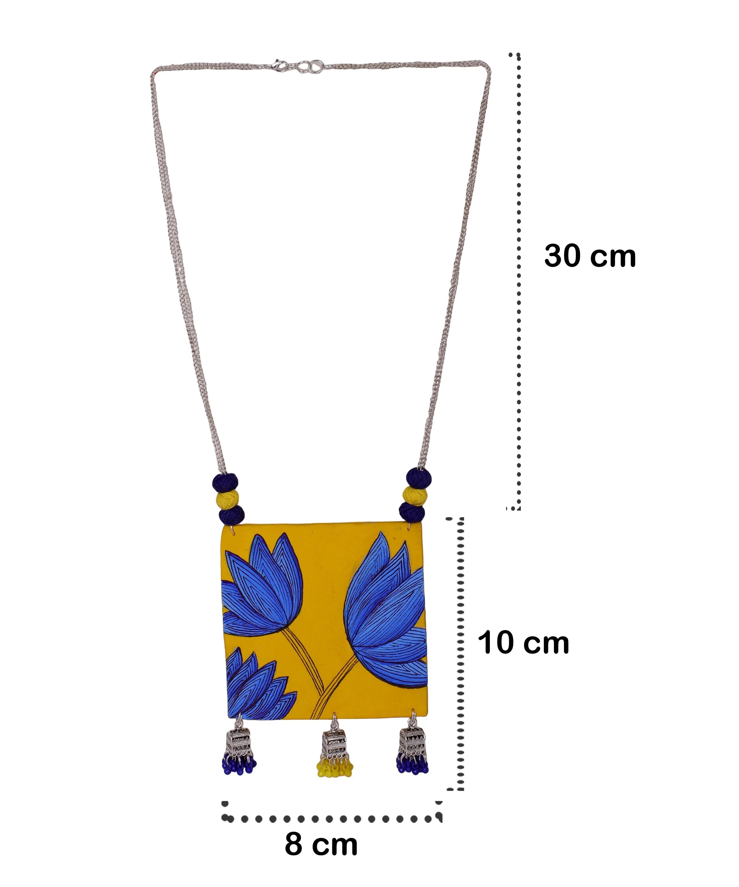 Hana Classic Multi Color Hand Painted (Necklace) HP-NP-042 - KHOJ.CITY