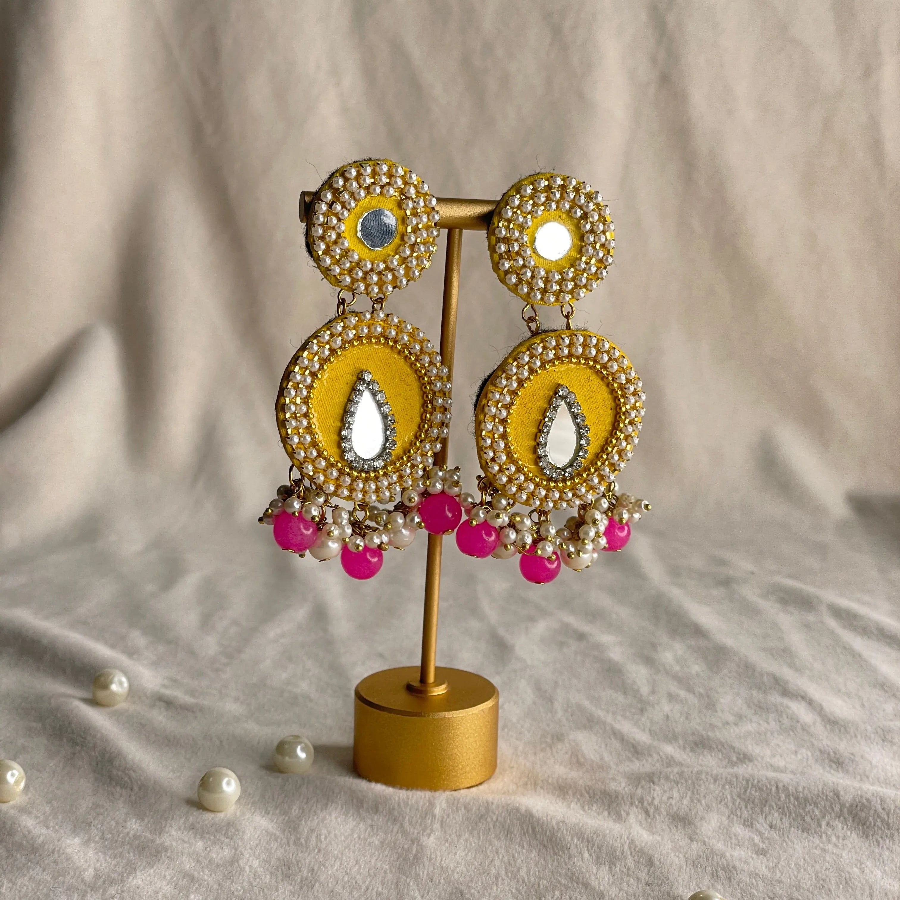 Diya Traditional Multi Color Handmade Drop (Earrings) HM-ER-055 - KHOJ.CITY