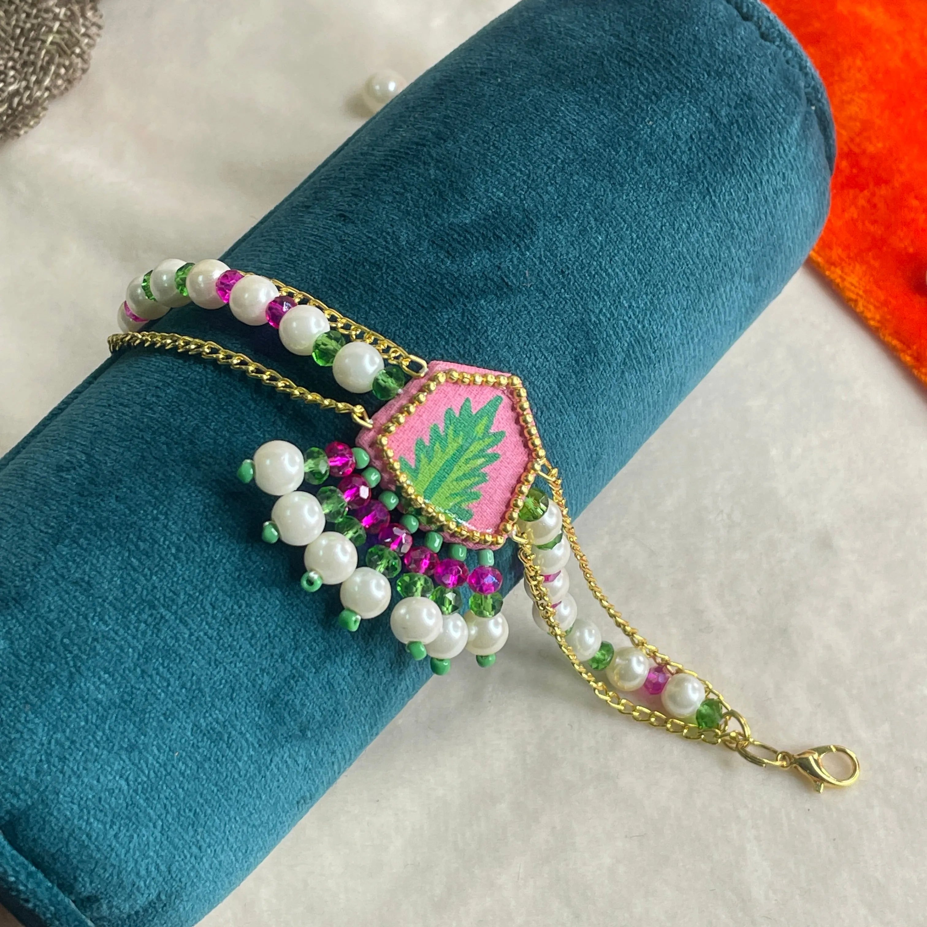 Reni Traditional Multi Color Hand Painted (Bracelet) HP-BR-002 - KHOJ.CITY