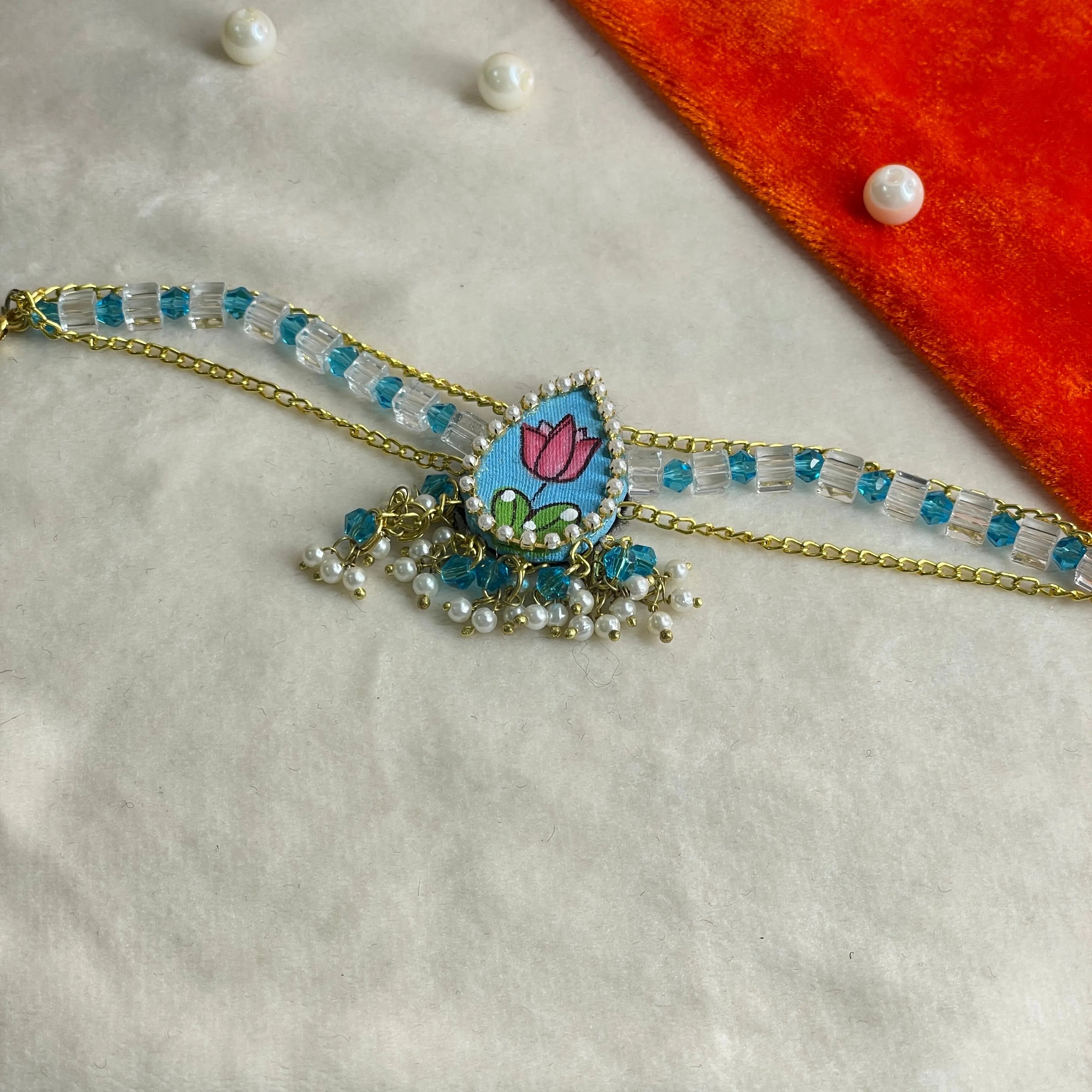 Sapphire Traditional Multi Color Hand Painted (Bracelet) HP-BR-003 - KHOJ.CITY