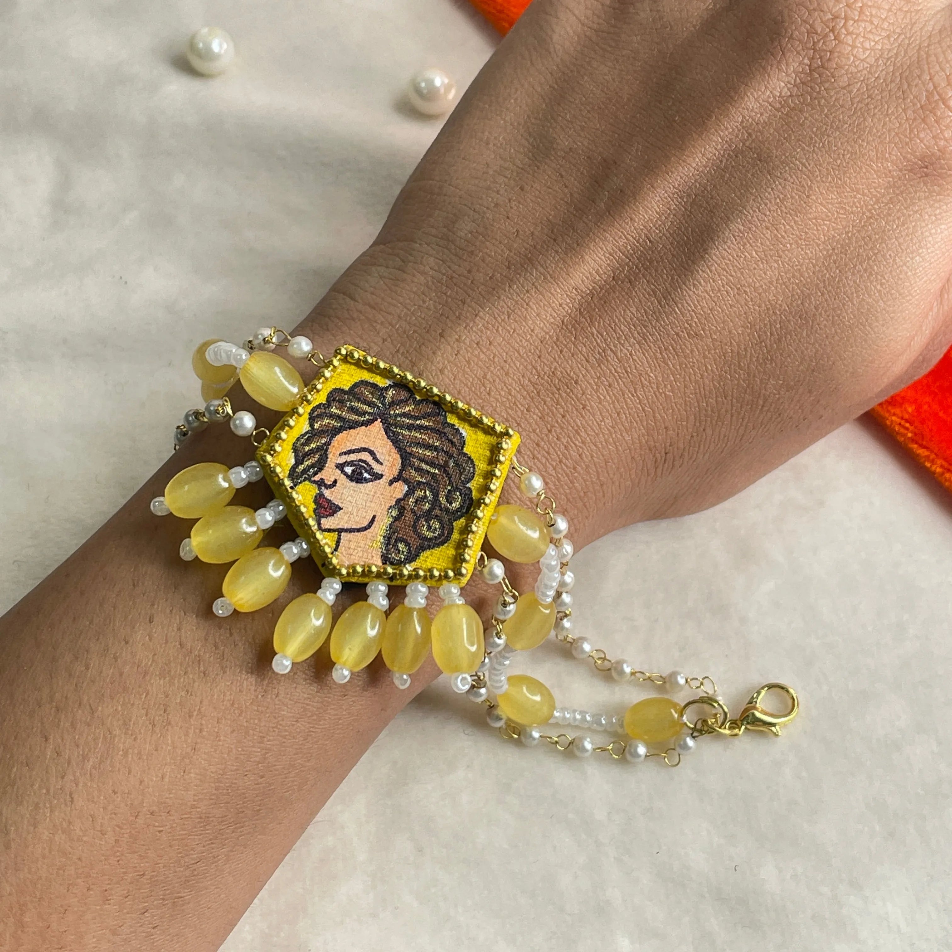 Doll Traditional Multi Color Hand Painted (Bracelet) HP-BR-004 - KHOJ.CITY