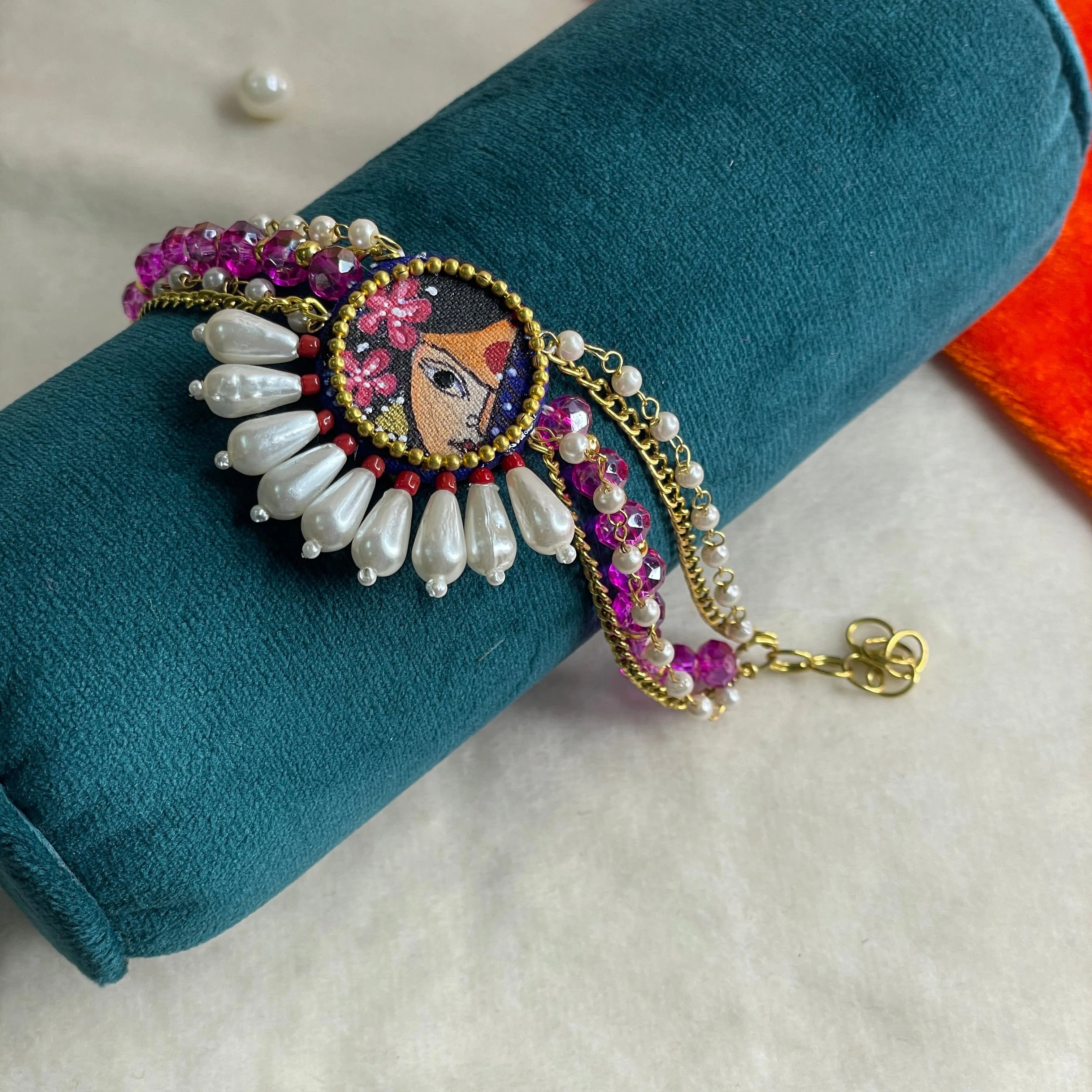 Amyah Bohemian Multi Color Hand Painted (Bracelet) HP-BR-005 - KHOJ.CITY