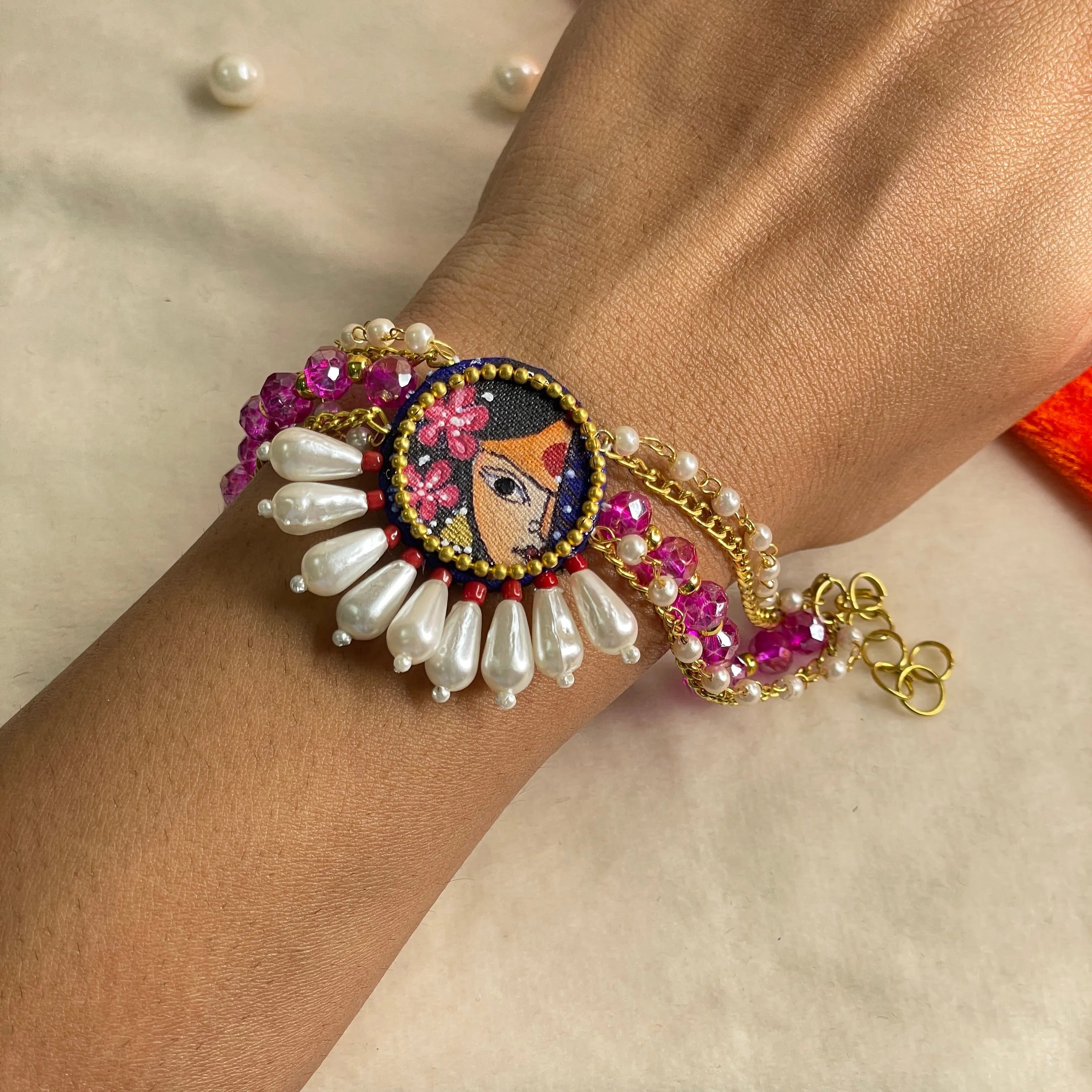 Amyah Bohemian Multi Color Hand Painted (Bracelet) HP-BR-005 - KHOJ.CITY