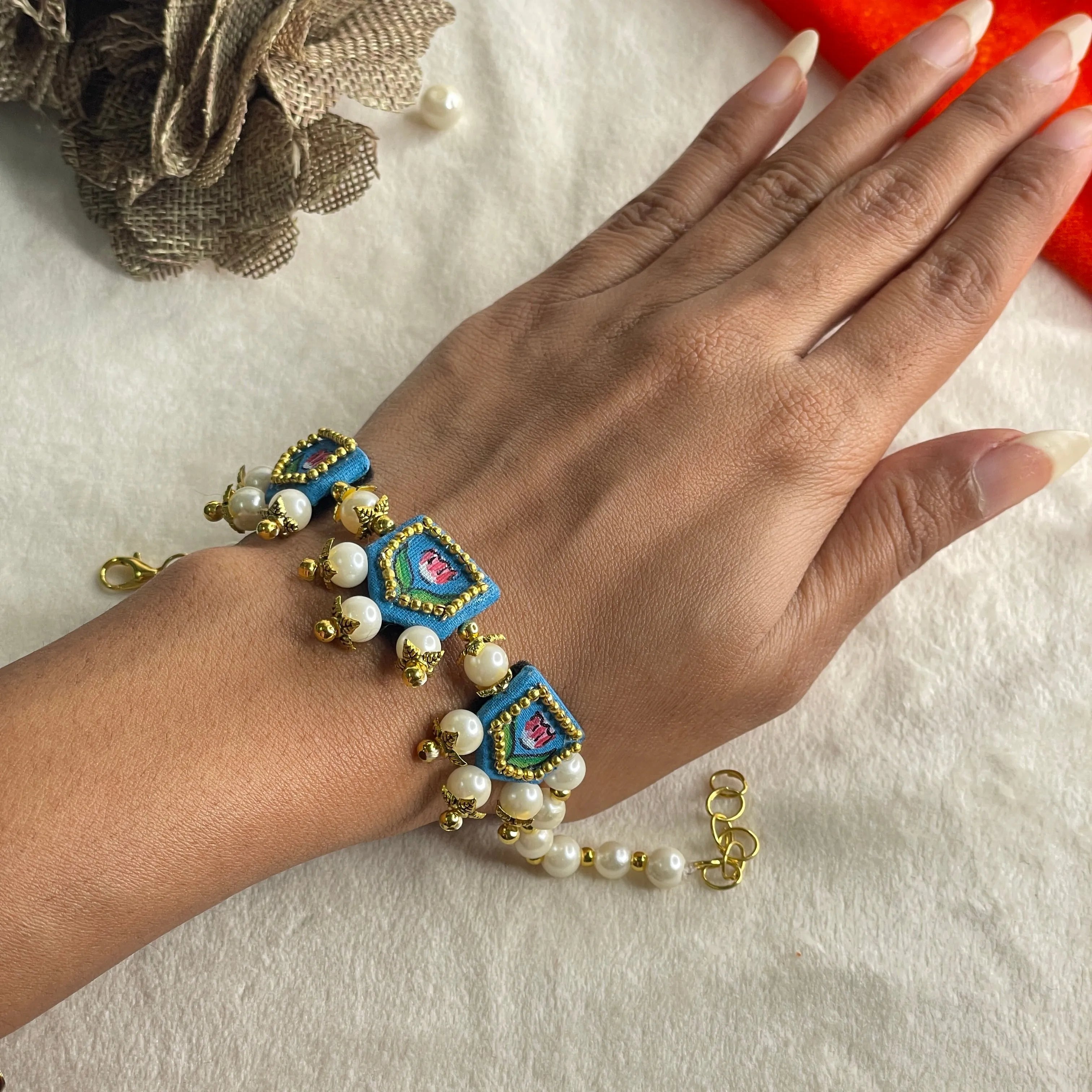 Waffa Traditional Multi Color Hand Painted (Bracelet) HP-BR-008 - KHOJ.CITY