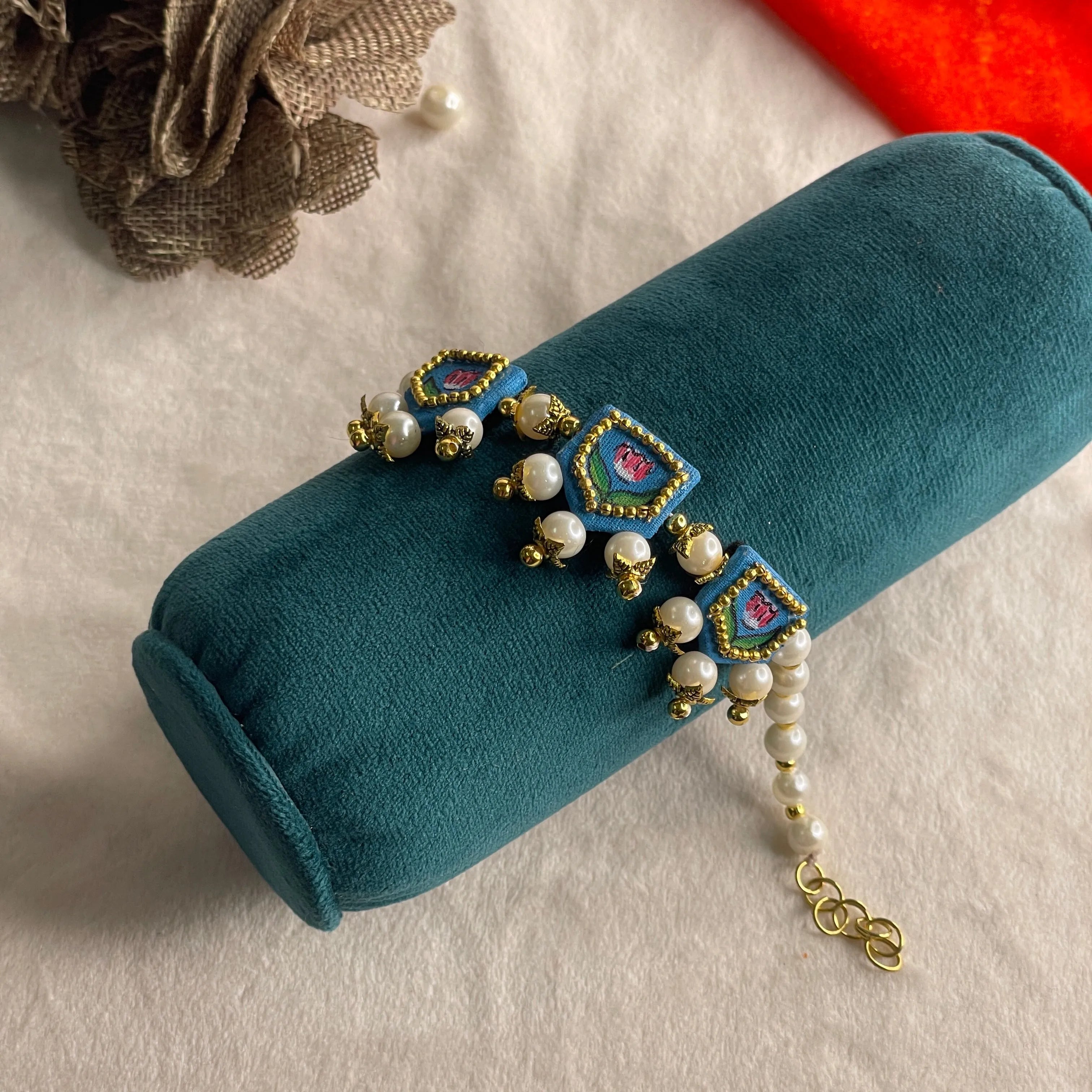 Waffa Traditional Multi Color Hand Painted (Bracelet) HP-BR-008 - KHOJ.CITY