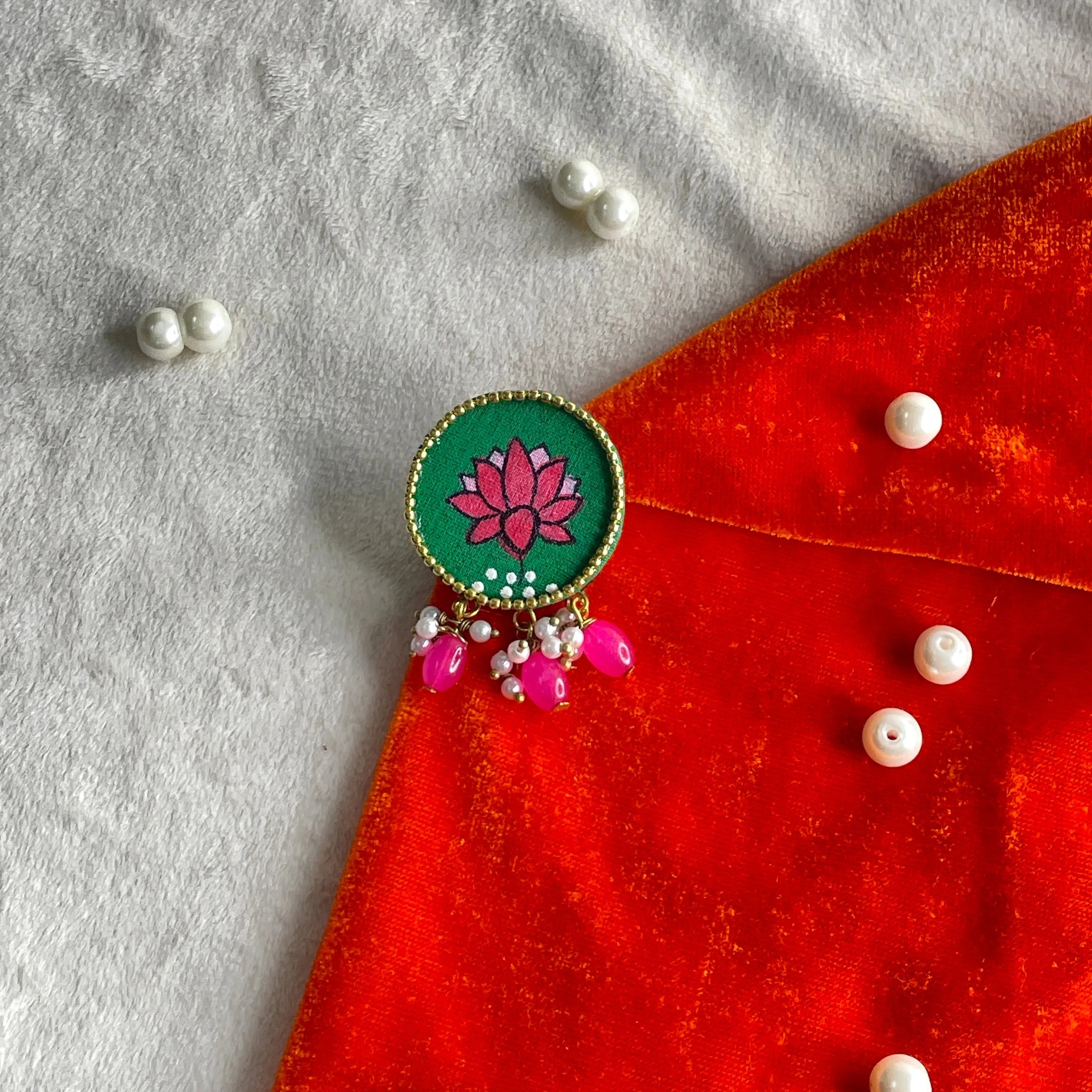 Grassy Classic Multi Color Hand Painted (Brooch) HP-BRO-001 - KHOJ.CITY