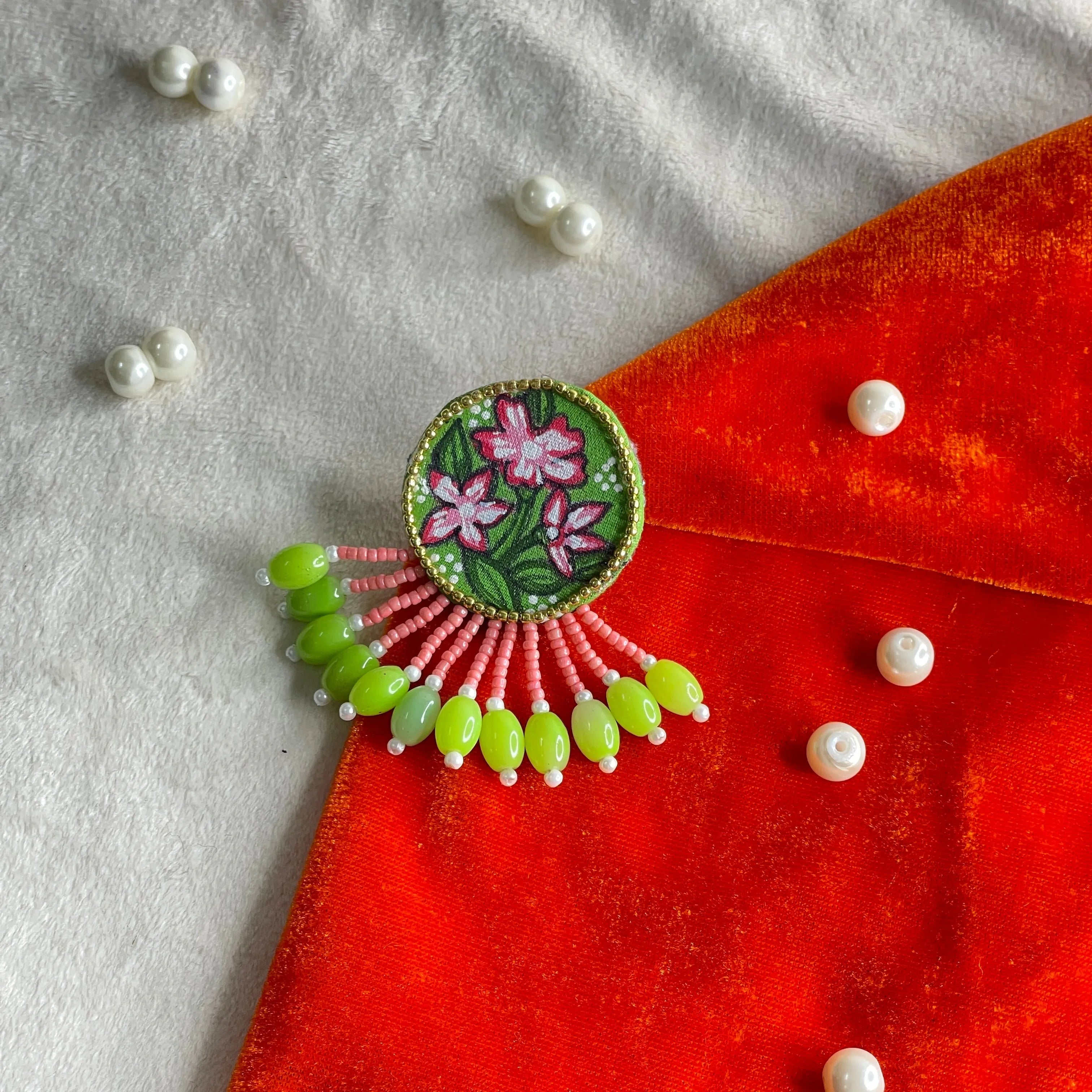 Minty Classic Multi Color Hand Painted (Brooch) HP-BRO-006 - KHOJ.CITY
