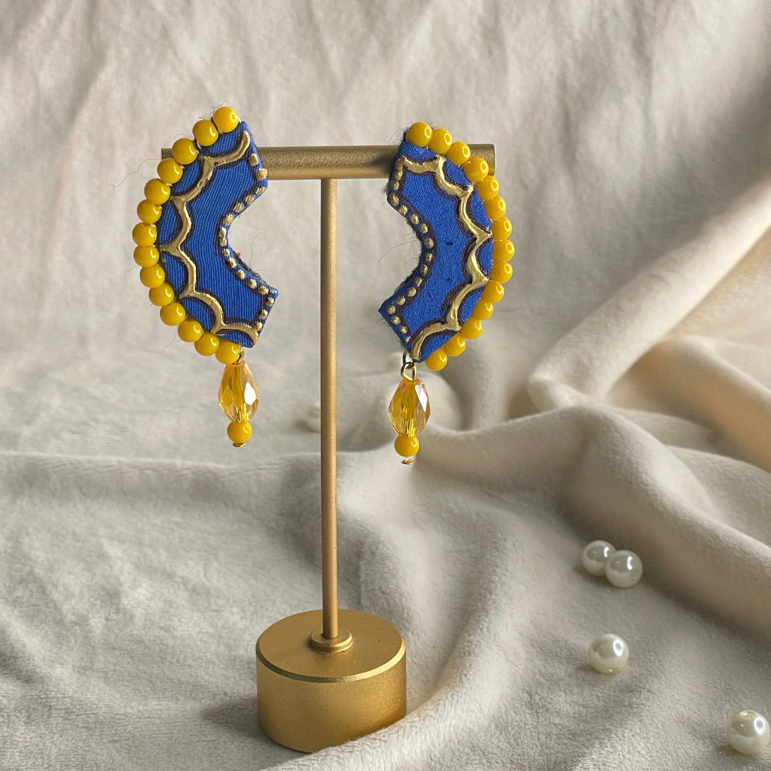 Neela Traditional Multi Color Hand Painted Drop (Earrings) HP-ER-075 - KHOJ.CITY