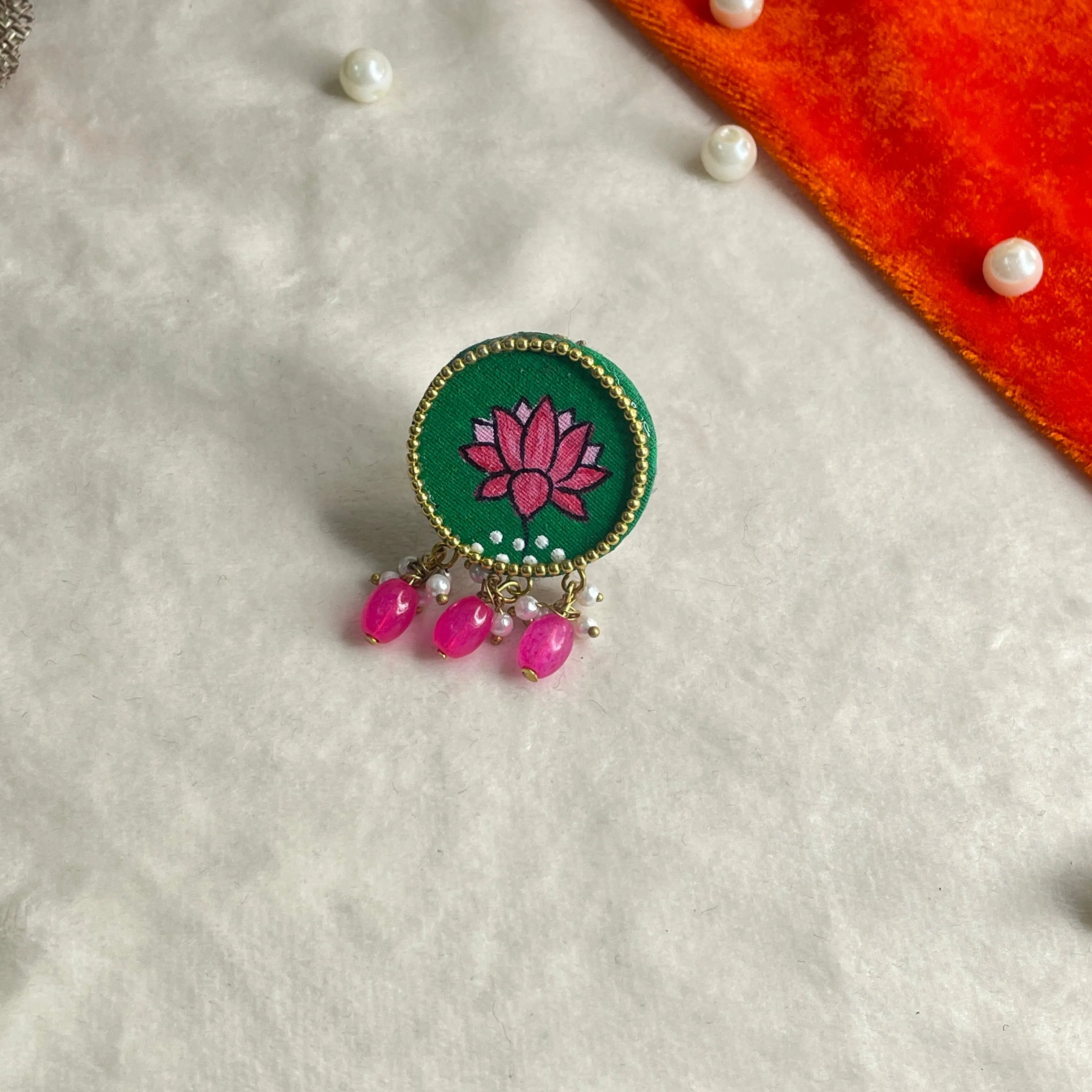 Grassy Classic Multi Color Hand Painted (Ring) HP-RG-002 - KHOJ.CITY