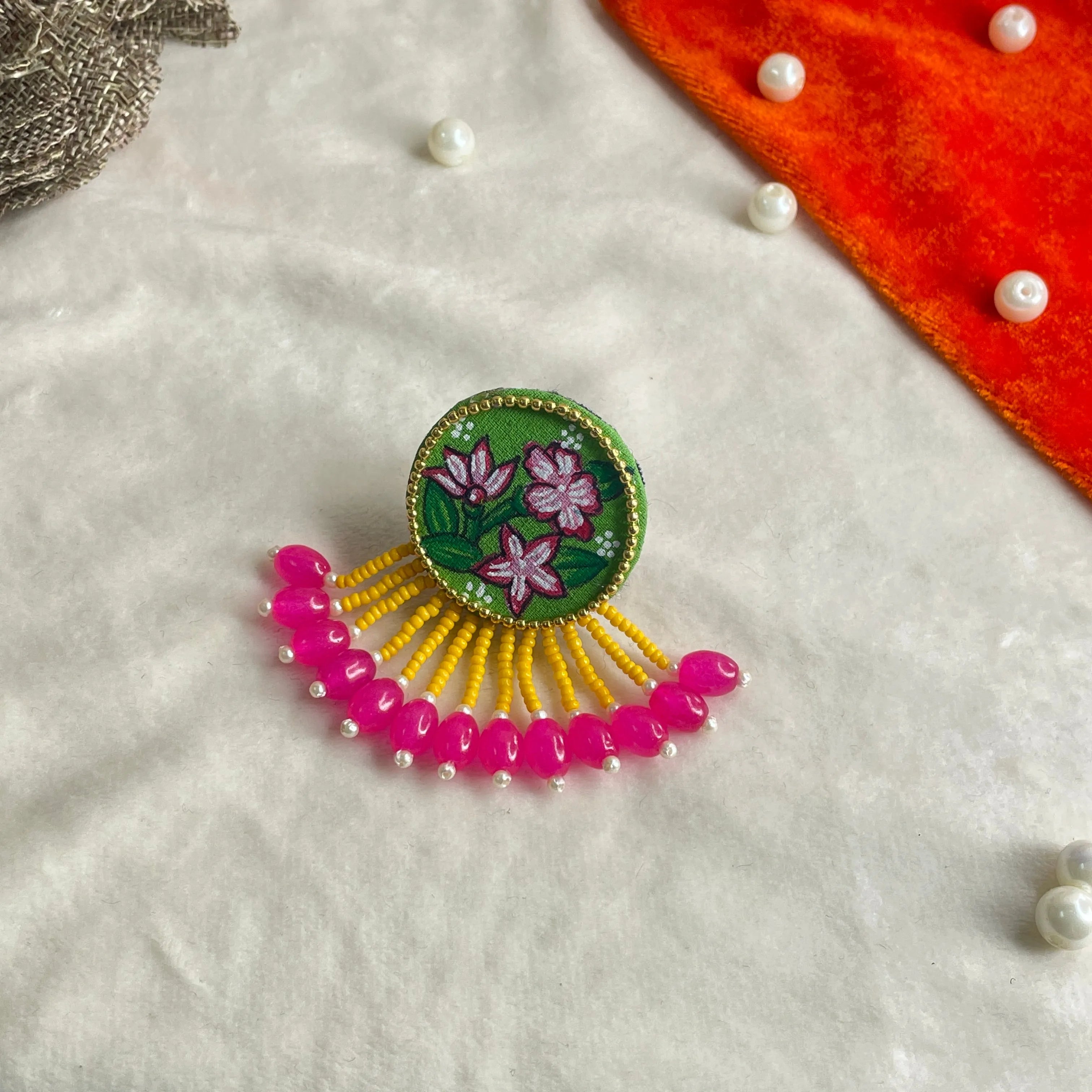 Leafy Classic Multi Color Hand Painted (Ring) HP-RG-013 - KHOJ.CITY