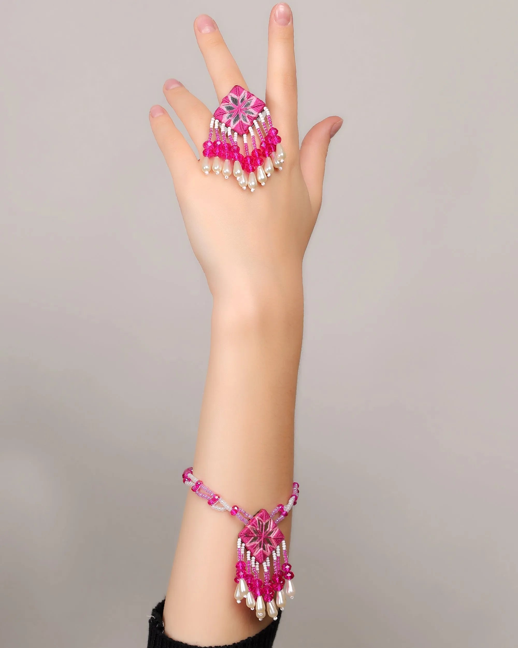 Harper Mirror Classic Multi Color Handmade Bridal Jewelry (Shaadi Set) -005 - KHOJ.CITY