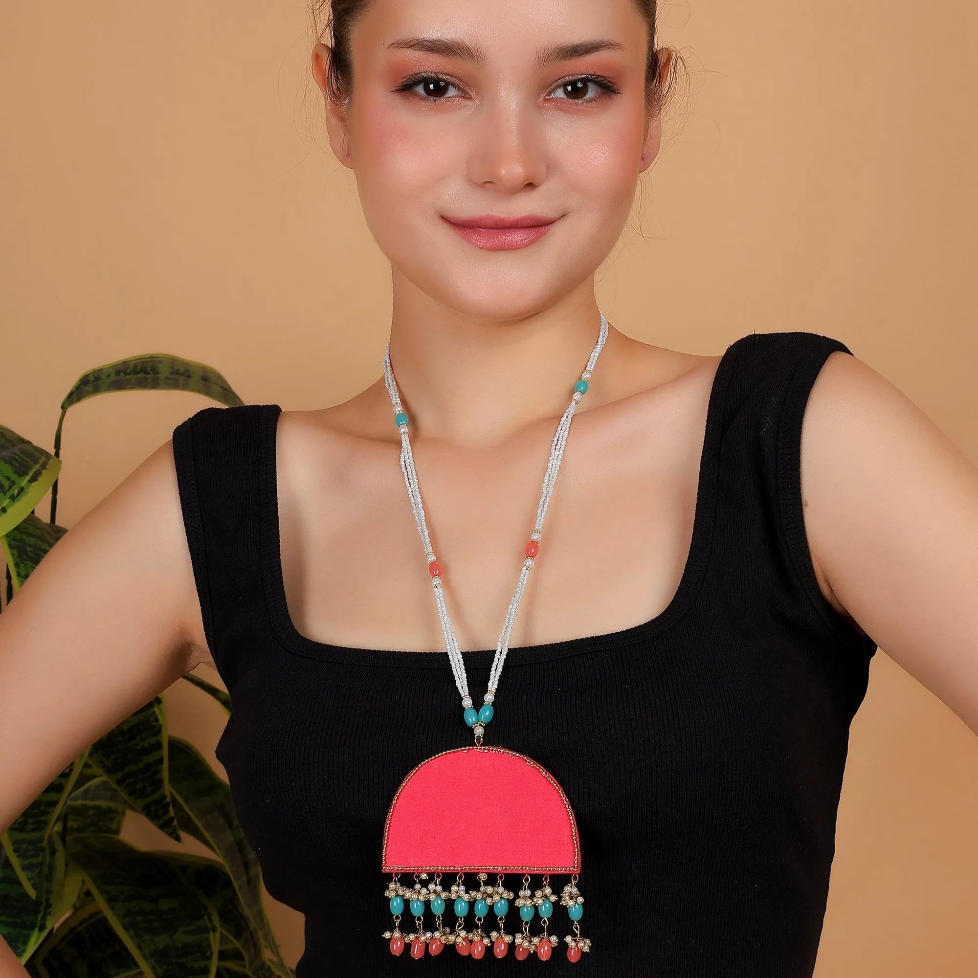 Hasti Classic Multi Color Hand Painted (Necklace) HP-NP-043 - KHOJ.CITY
