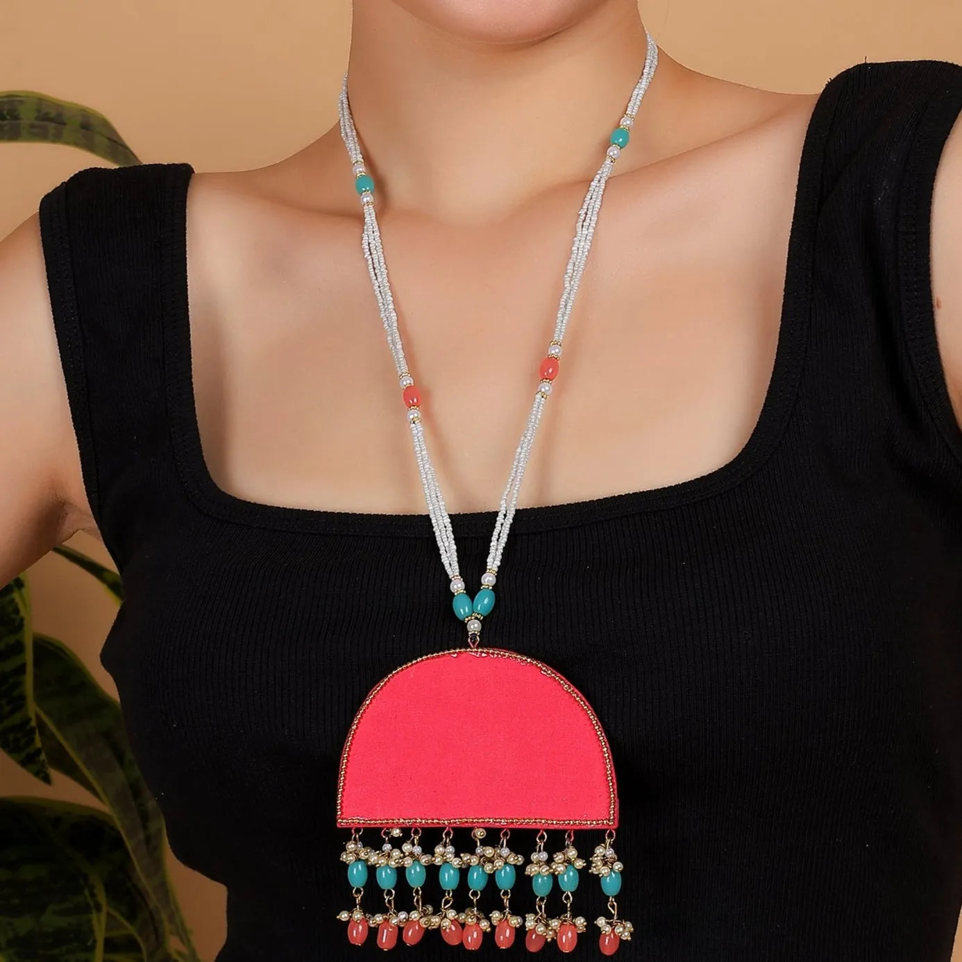 Hasti Classic Multi Color Hand Painted (Necklace Set) HP-NP-189 - KHOJ.CITY