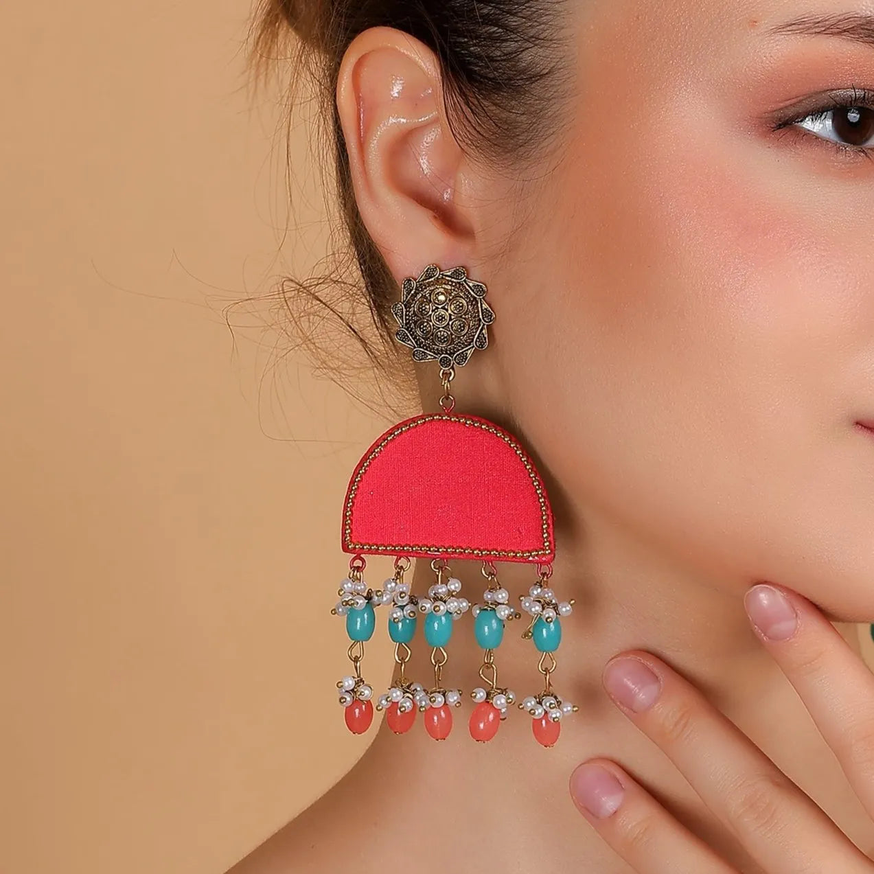 Hasti Classic Multi Color Hand Painted (Necklace Set) HP-NP-189 - KHOJ.CITY
