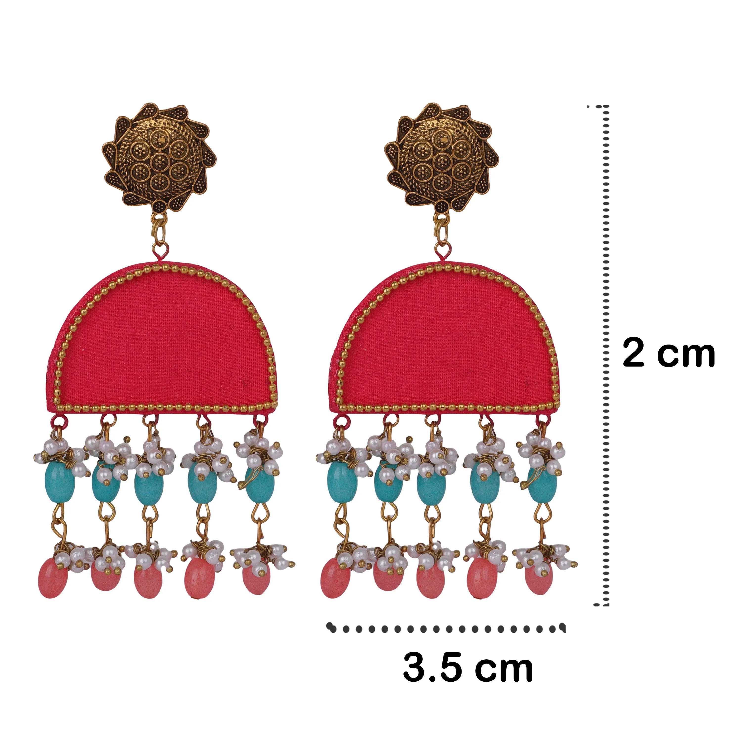 Hasti Classic Pink Hand Painted (Earring) HP-NP-077 - KHOJ.CITY