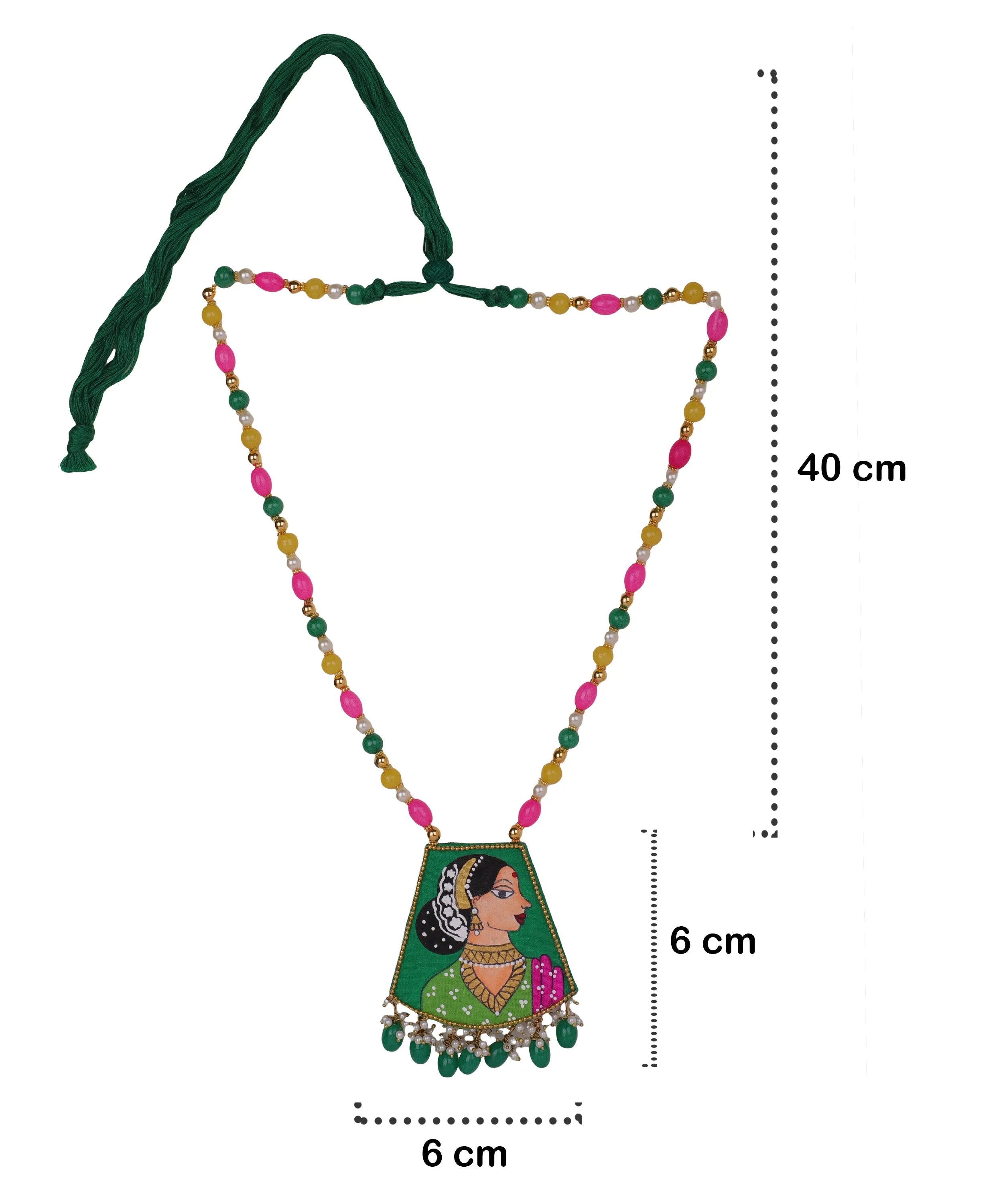 Hemlata Traditional Green Hand Painted (Necklace) HP-NP-044 - KHOJ.CITY