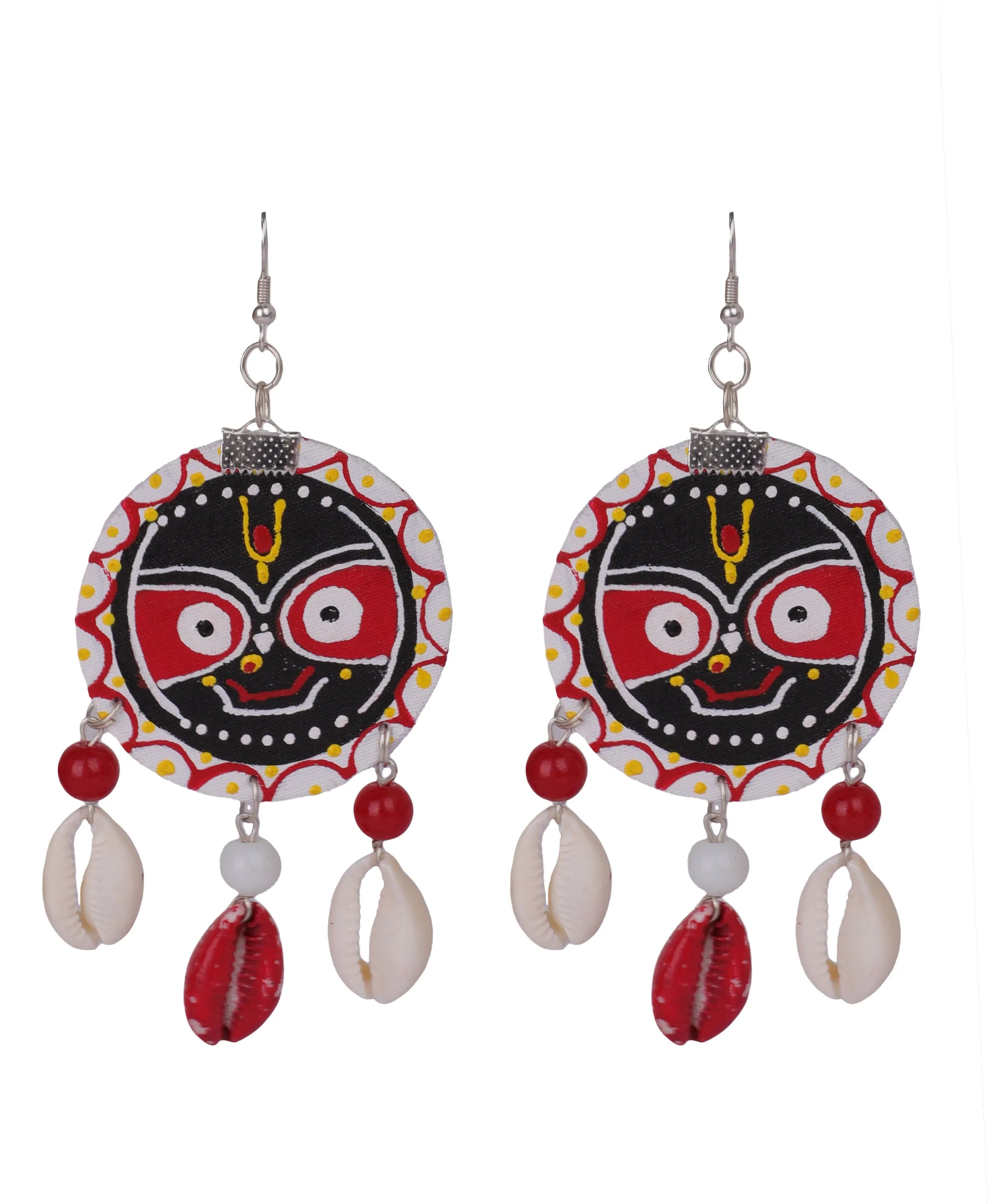 Jagabandhu Traditional Multi Color Hand Painted Drop (Earrings) HP-ER-079 - KHOJ.CITY