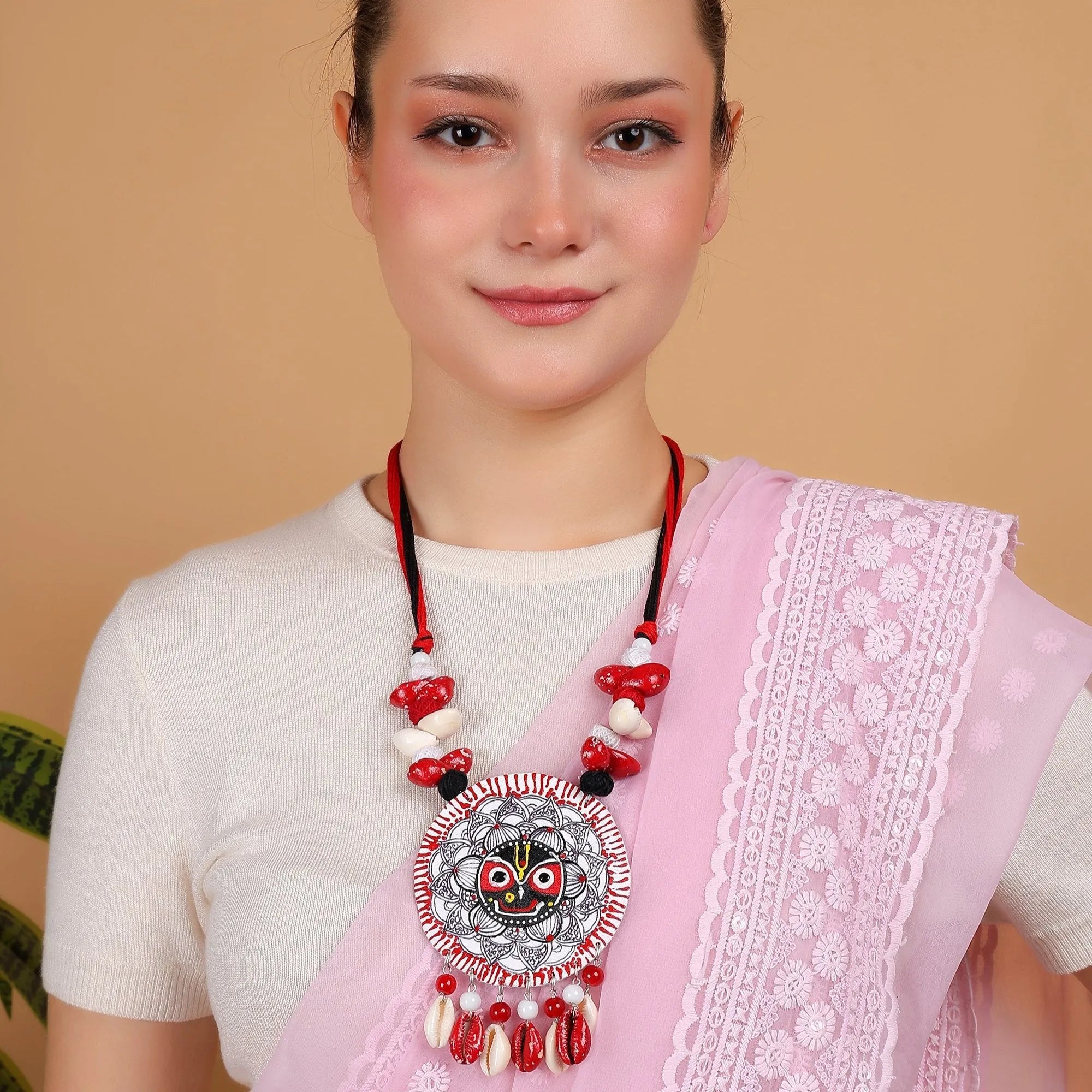 Jagabandhu Traditional Multi Color Hand Painted (Necklace) HP-NP-126 - KHOJ.CITY