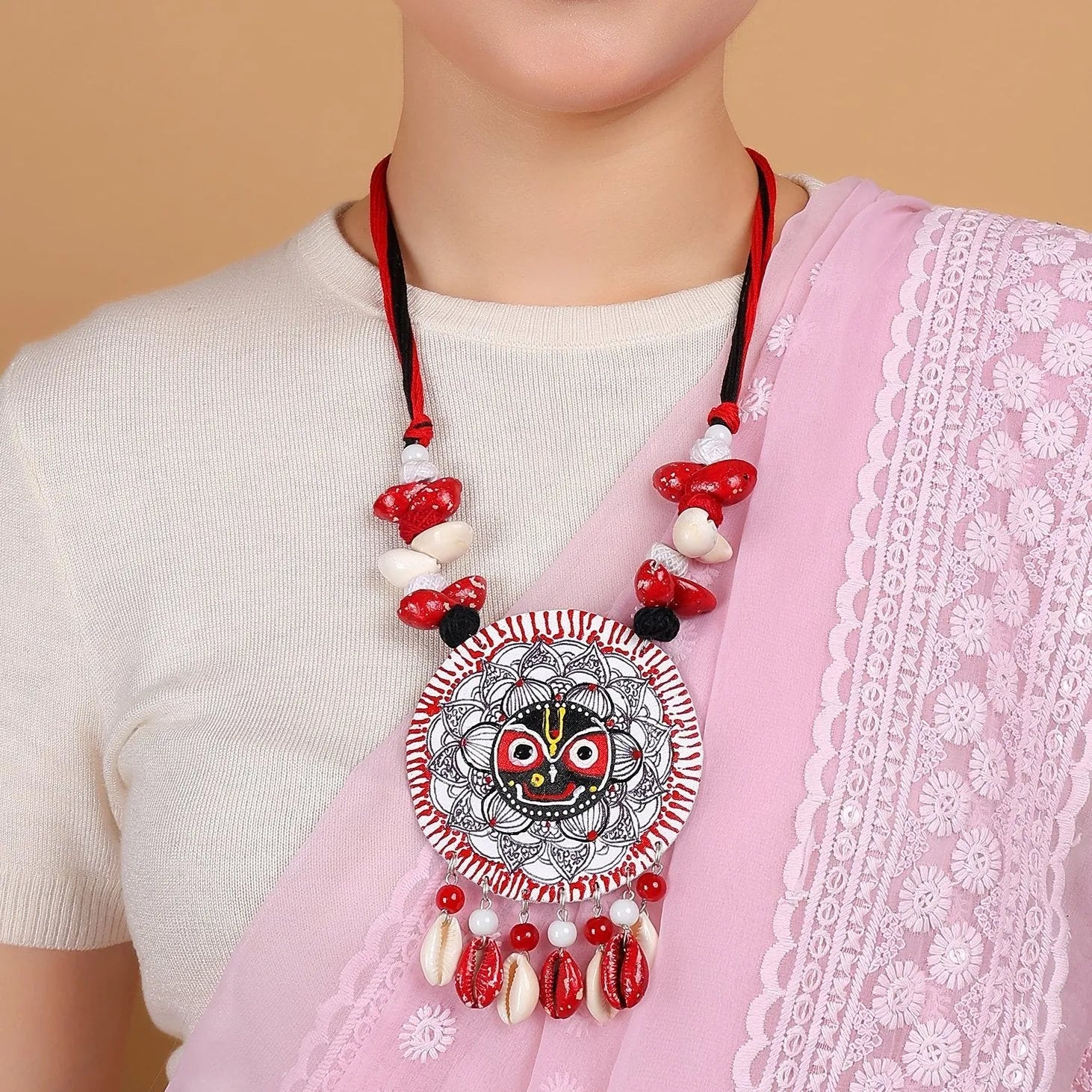Jagabandhu Traditional Multi Color Hand Painted (Necklace Set) HP-NP-191 - KHOJ.CITY