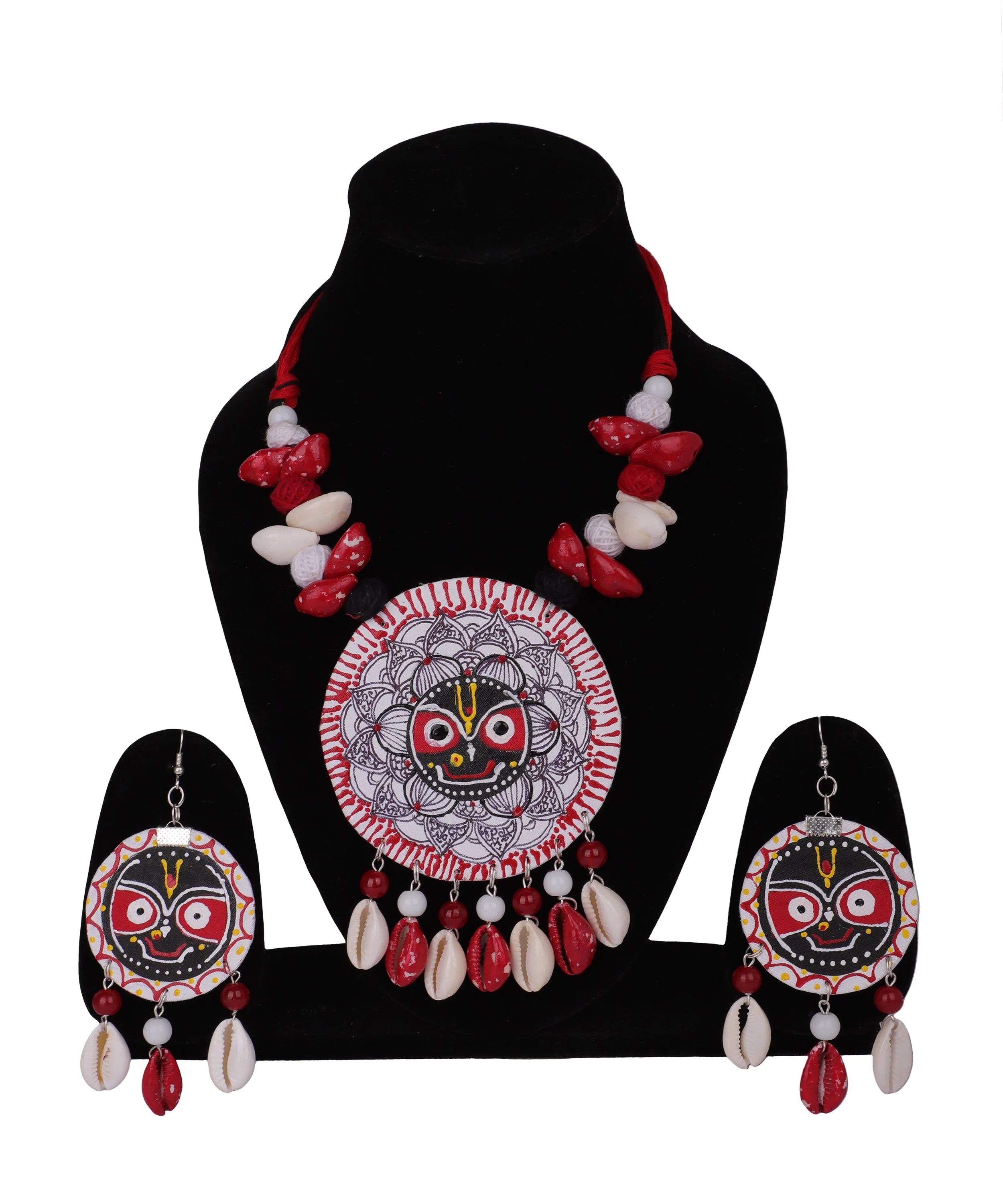Jagabandhu Traditional Multi Color Hand Painted (Necklace Set) HP-NP-191 - KHOJ.CITY