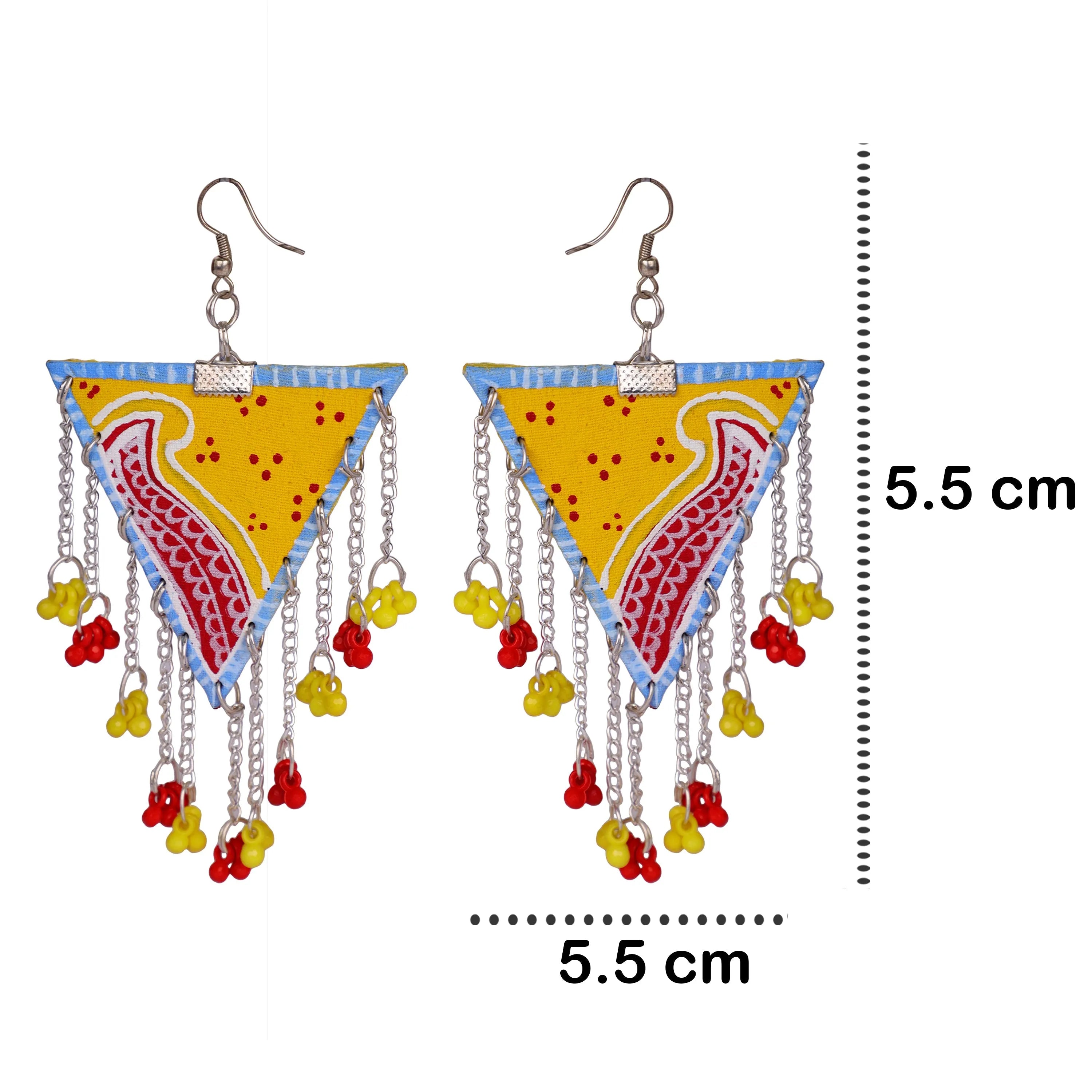 Jalsa Traditional Multi Color Hand Painted Drop (Earrings) HP-ER-082 - KHOJ.CITY
