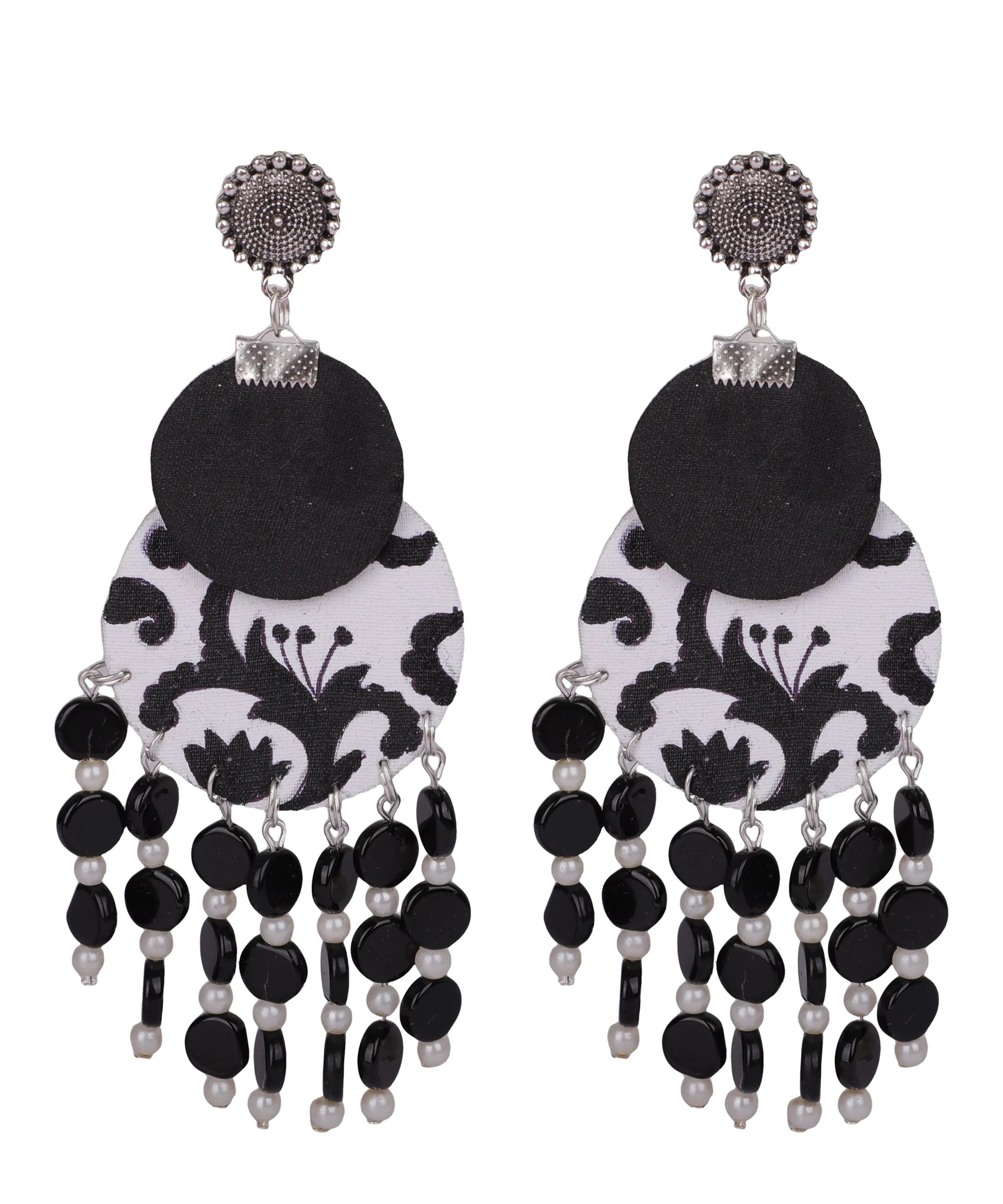 Jet Black Classic Multi Color Hand Painted (Necklace Set) HP-NP-192 - KHOJ.CITY