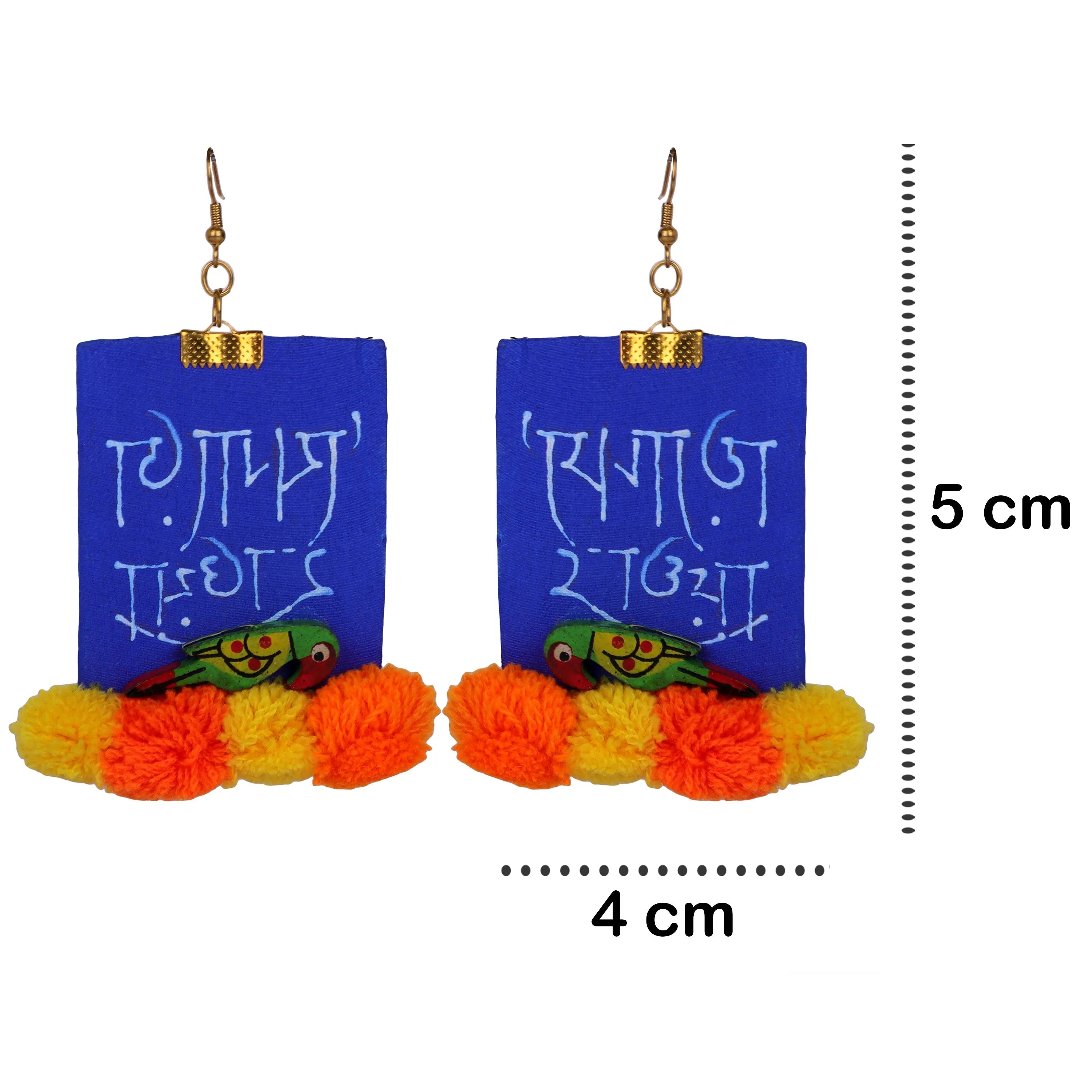 Jiva Traditional Multi Color Hand Painted Drop (Earrings) HP-ER-085 - KHOJ.CITY