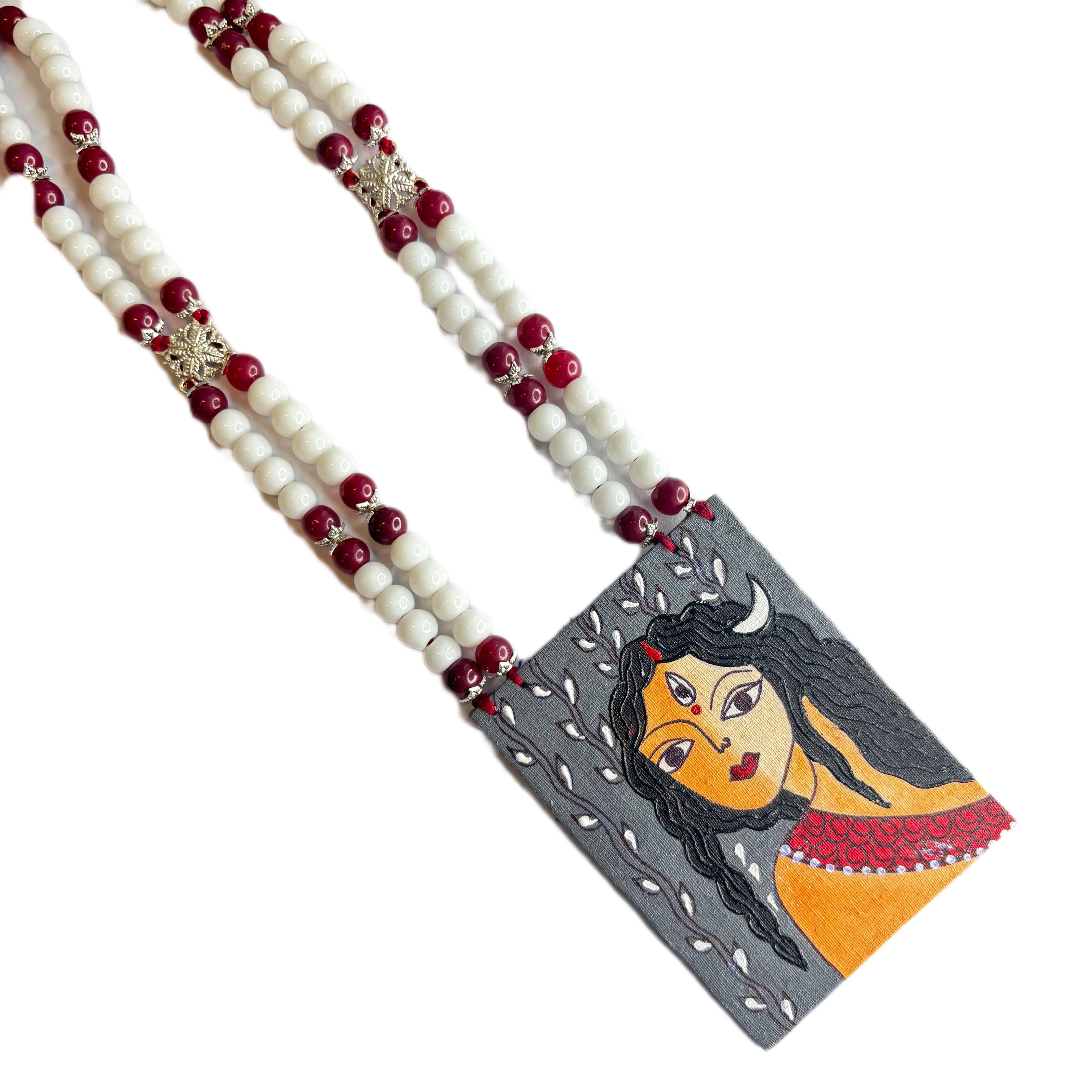 Jyestha Classic Multi Color Hand Painted (Necklace) HP-NP-048 - KHOJ.CITY