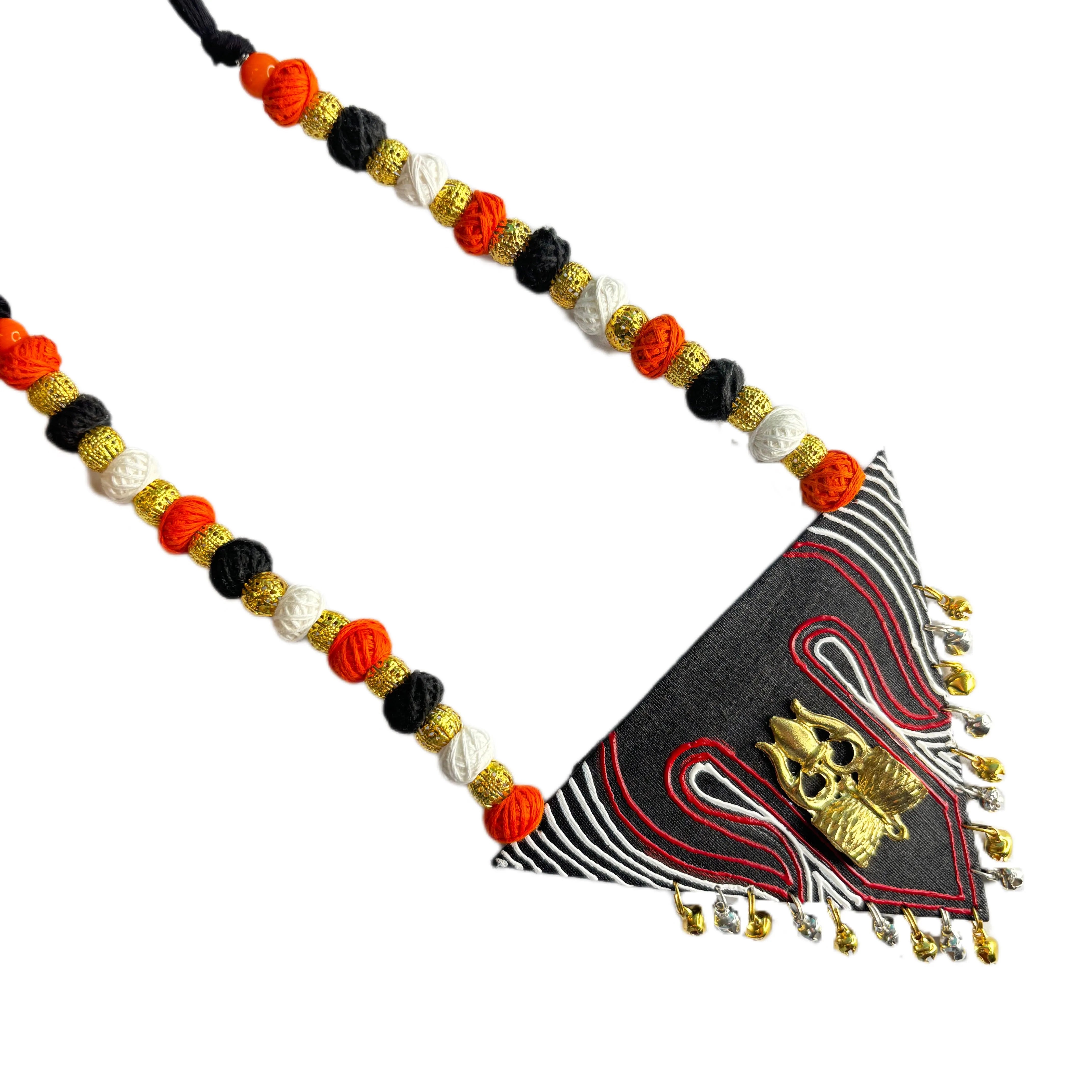 Kaaltrishula Traditional Multi Color Hand Painted (Necklace) HP-NP-128 - KHOJ.CITY