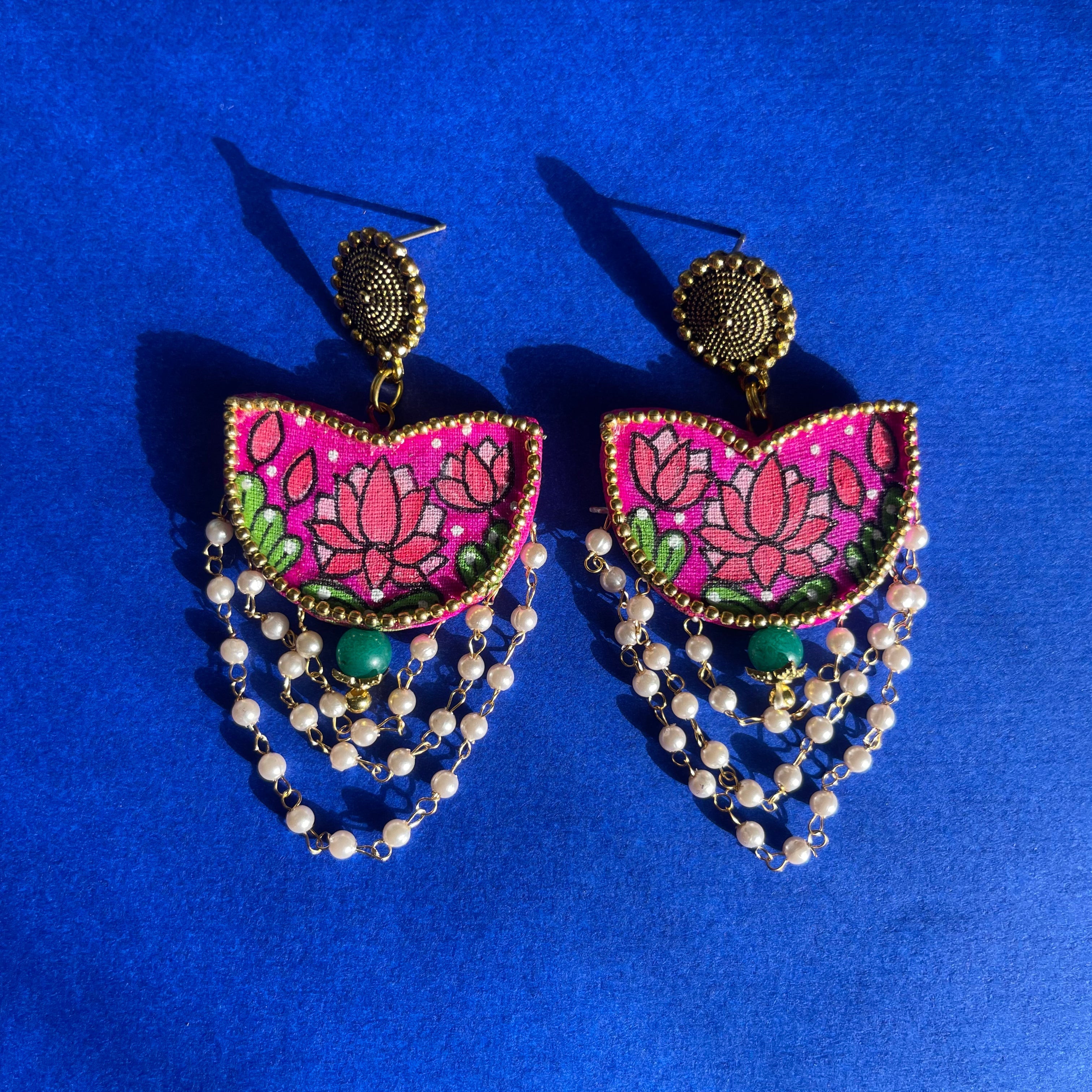Kaatyayani Classic Dark Pink Handmade Drop (Earrings) HP-ER- - KHOJ.CITY