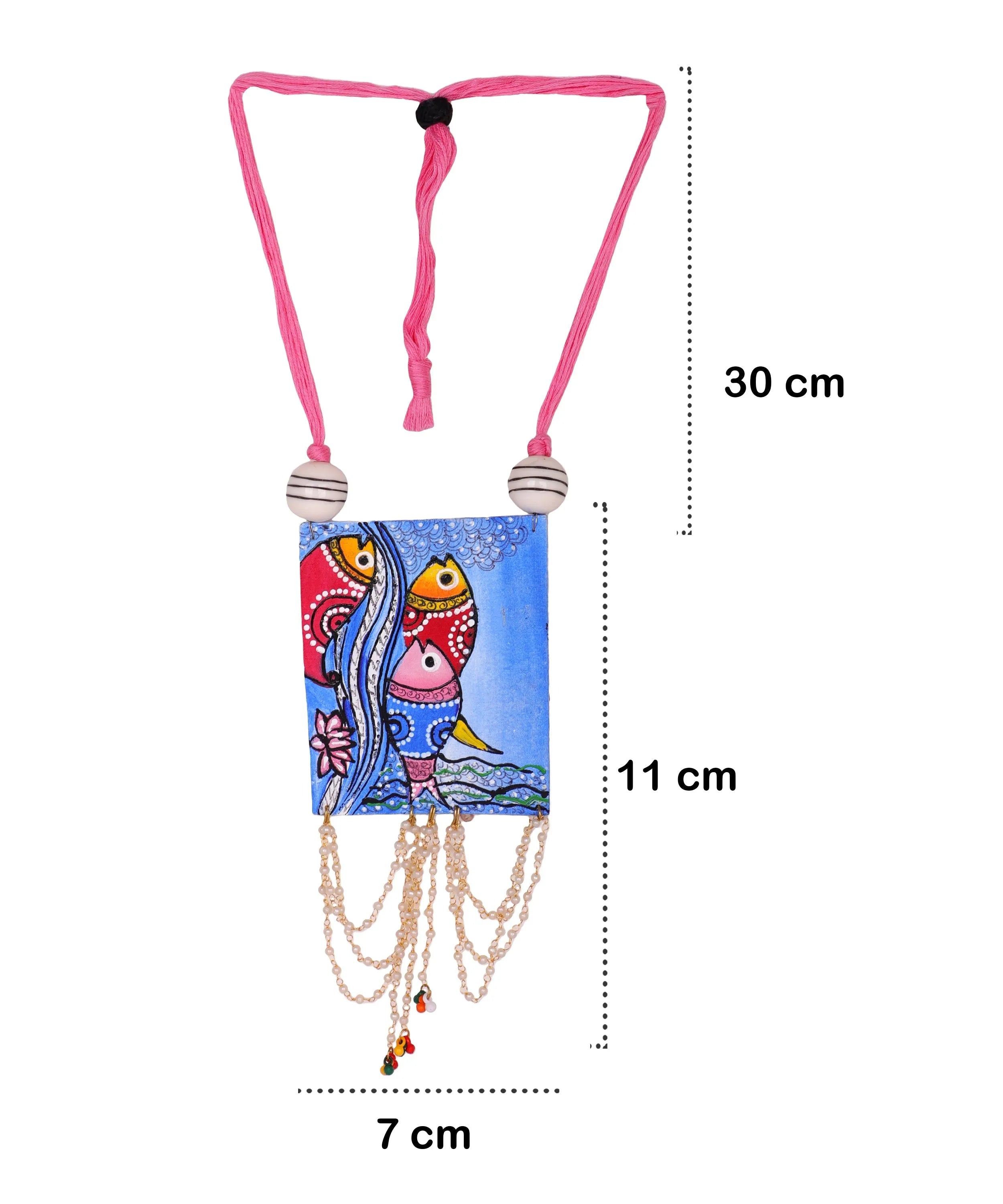 Karimeen Classic Multi Color Hand Painted (Necklace) HP-NP-054 - KHOJ.CITY