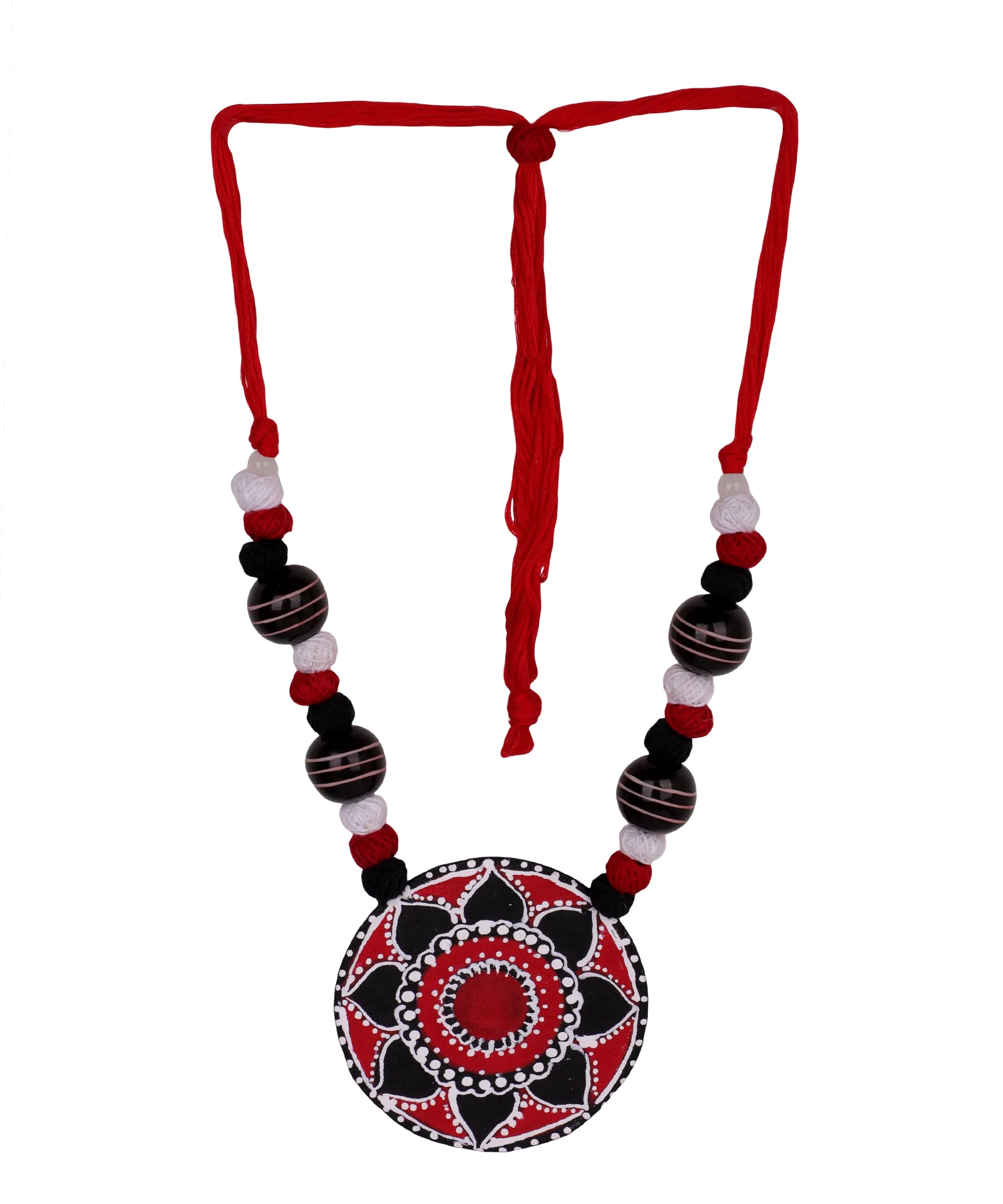 Kolam Classic Multi Color Hand Painted (Necklace) HP-NP-055 - KHOJ.CITY