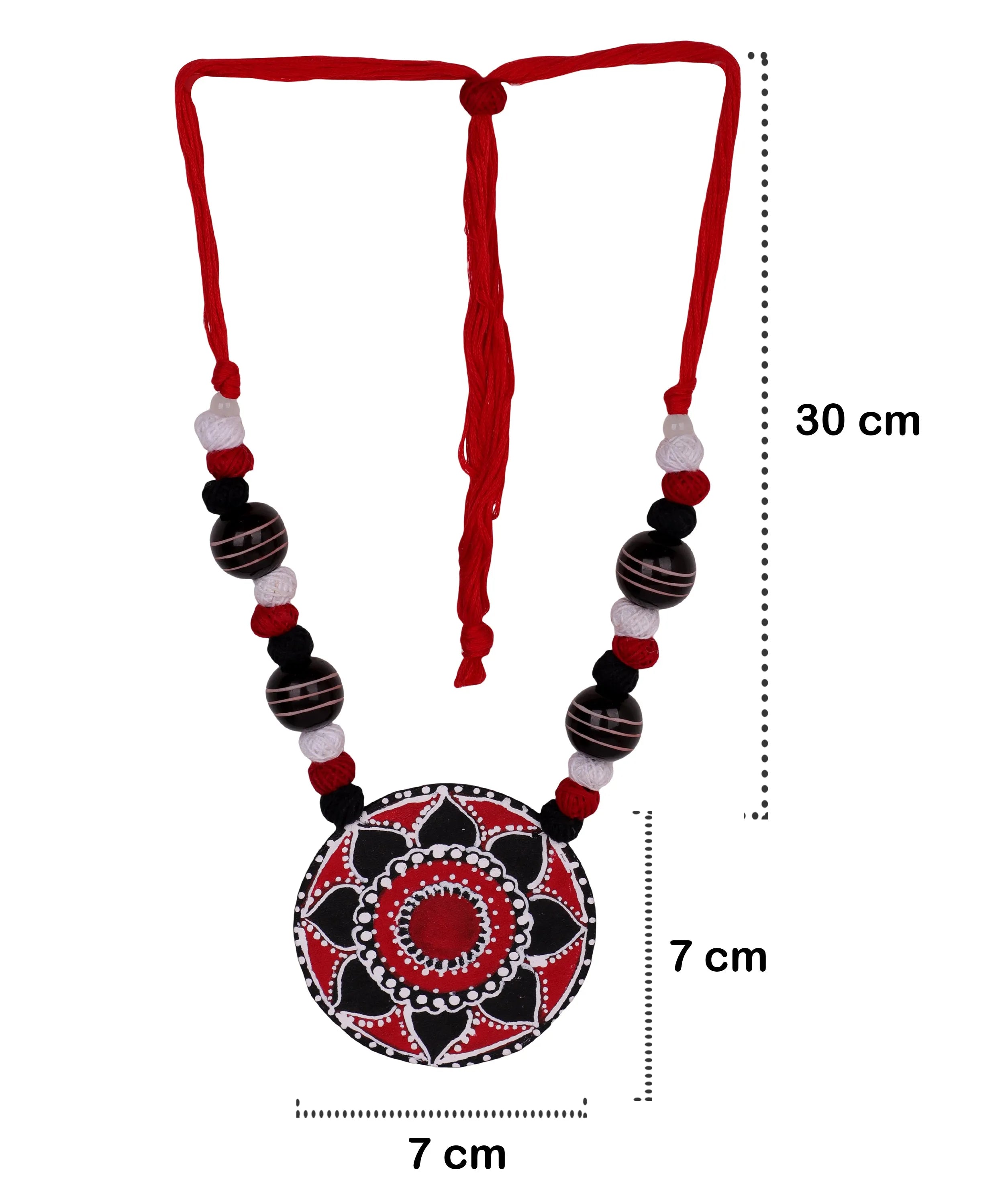 Kolam Classic Multi Color Hand Painted (Necklace) HP-NP-055 - KHOJ.CITY