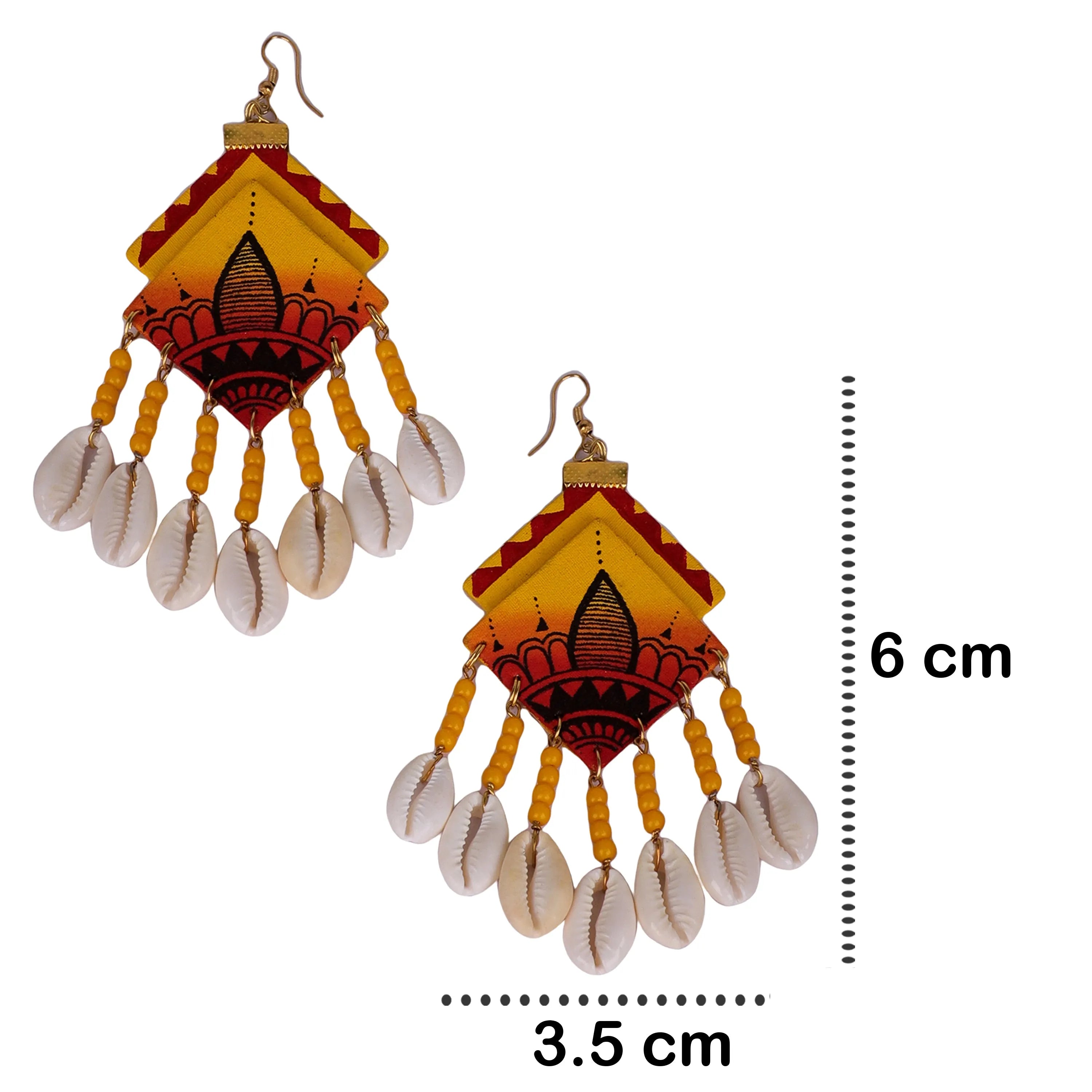 Mahal Bohemian Multi Color Hand Painted Drop (Earrings) HP-ER-097 - KHOJ.CITY