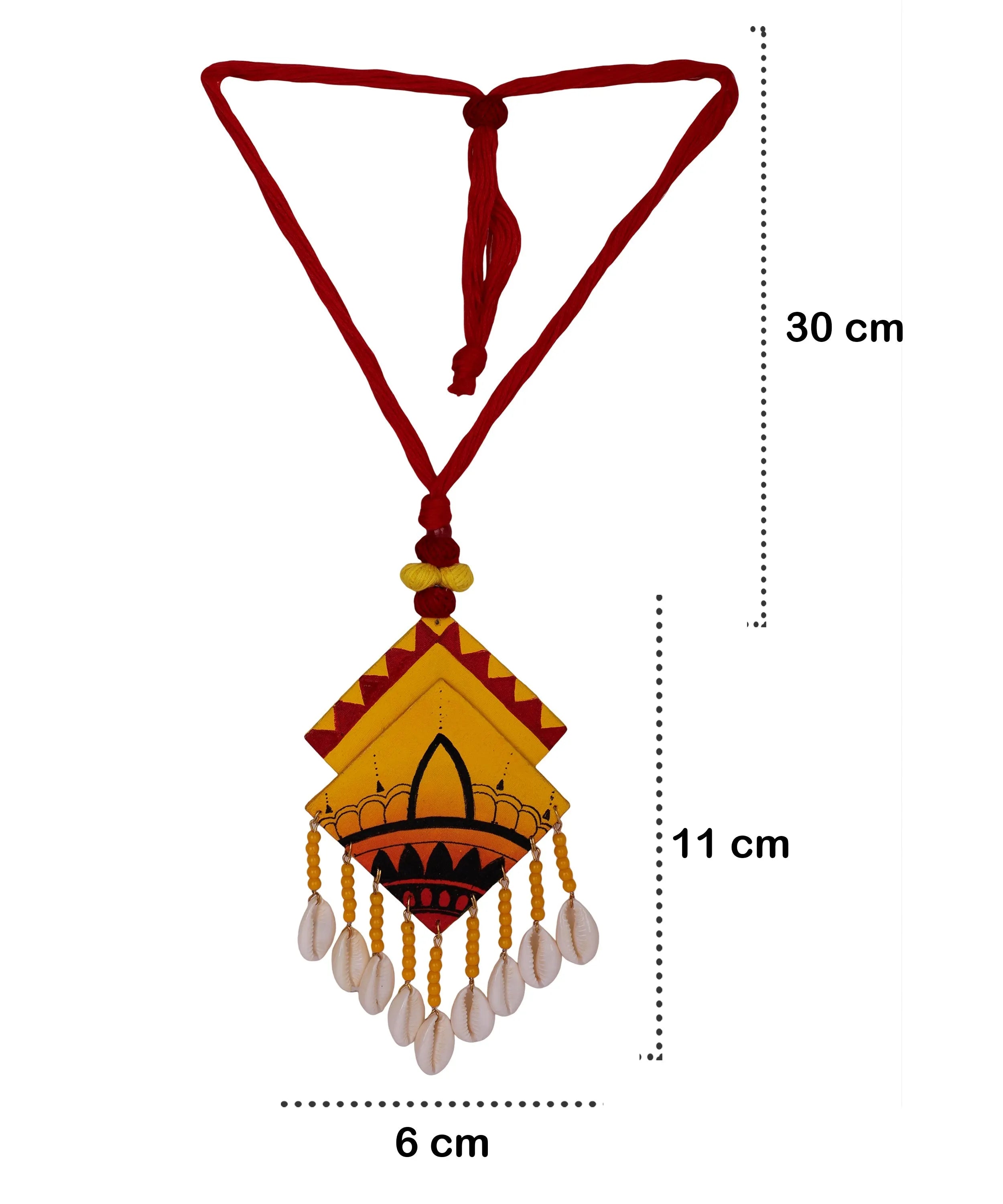 Mahal Bohemian Multi Color Hand Painted (Necklace) HP-NP-058 - KHOJ.CITY