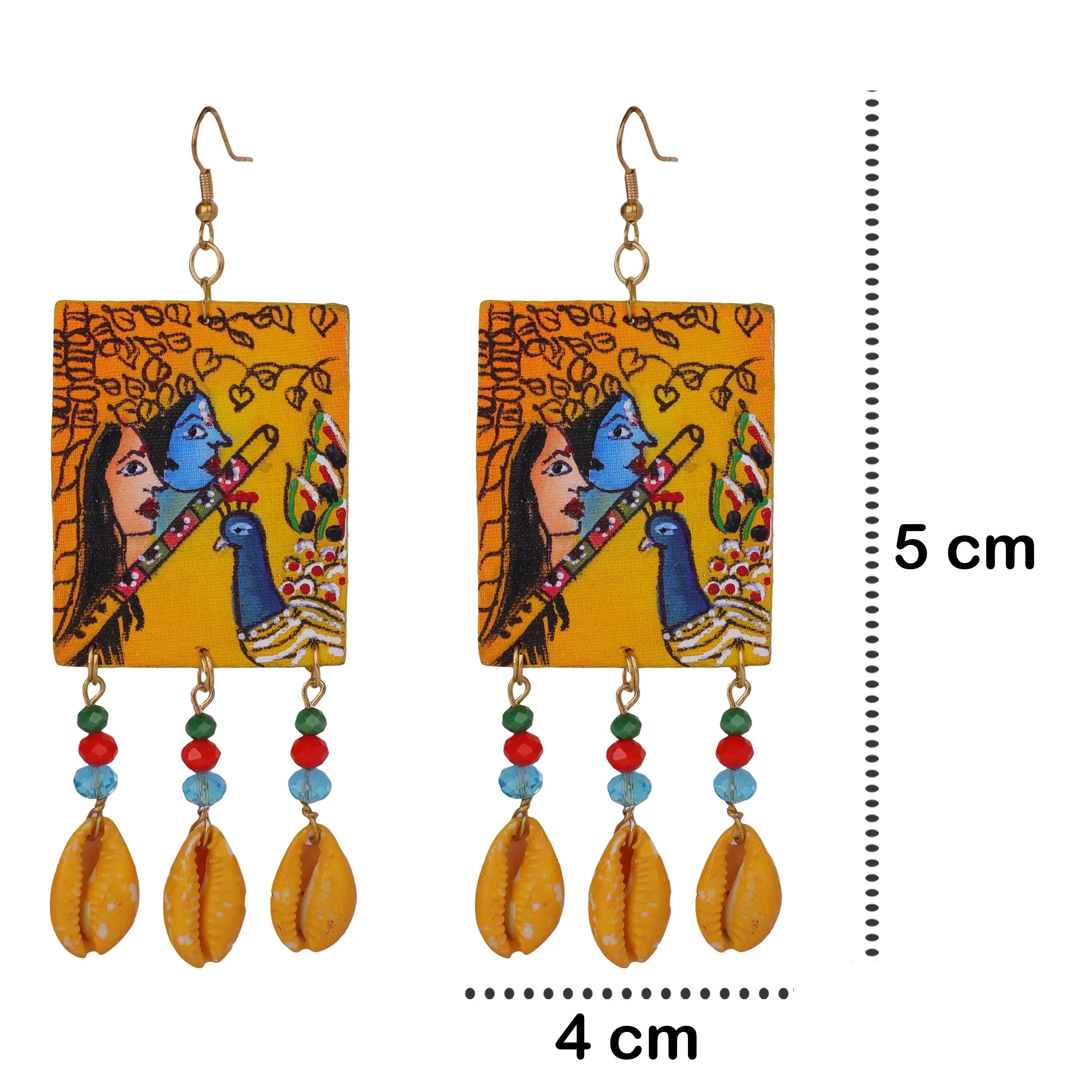 Mayuresh Brij Ke Kanha Traditional Multi Color Hand Painted (Necklace Set) HP-NP-194 - KHOJ.CITY