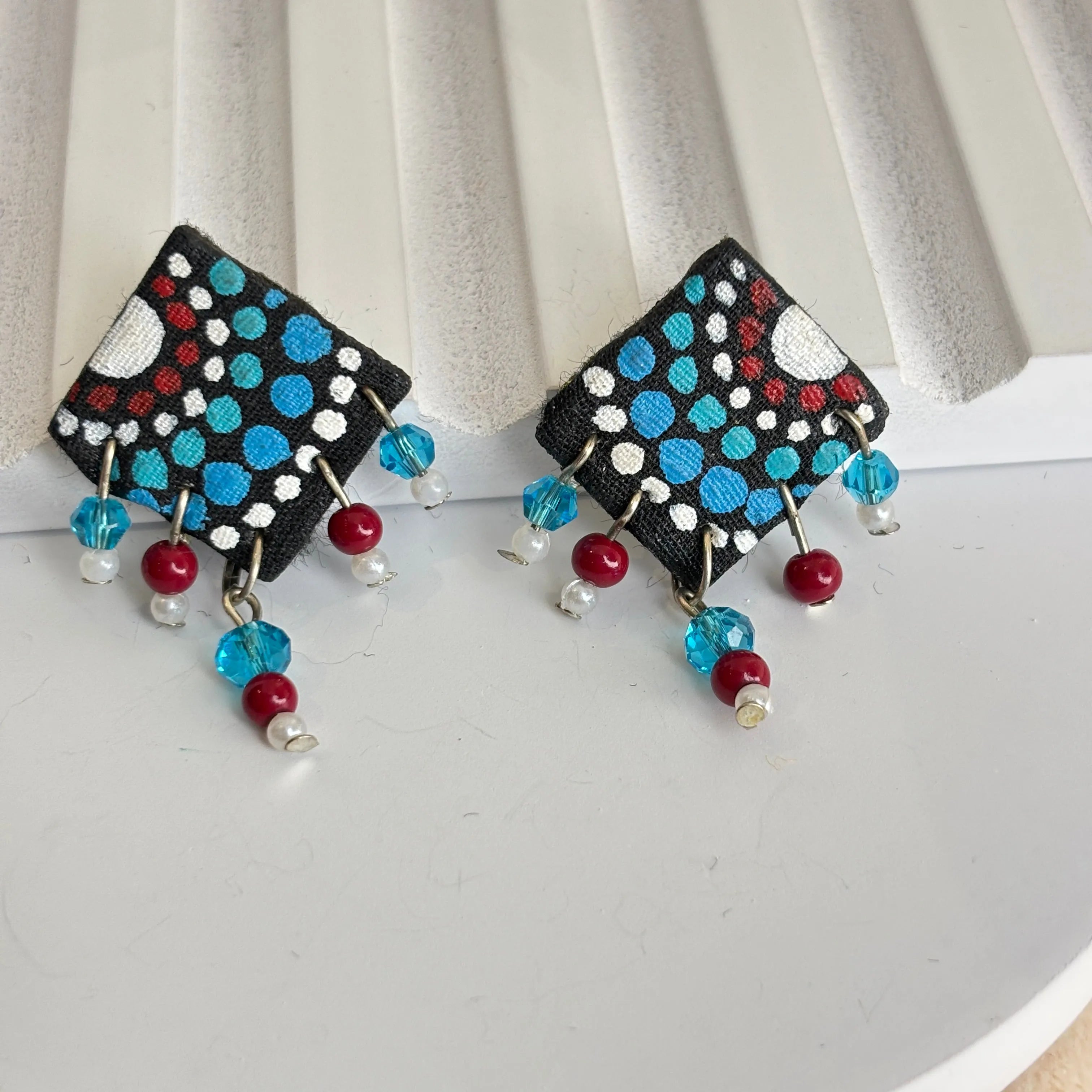Mini Classic Multi Color Hand Painted Stud (Earrings) HP-ER-216 - KHOJ.CITY