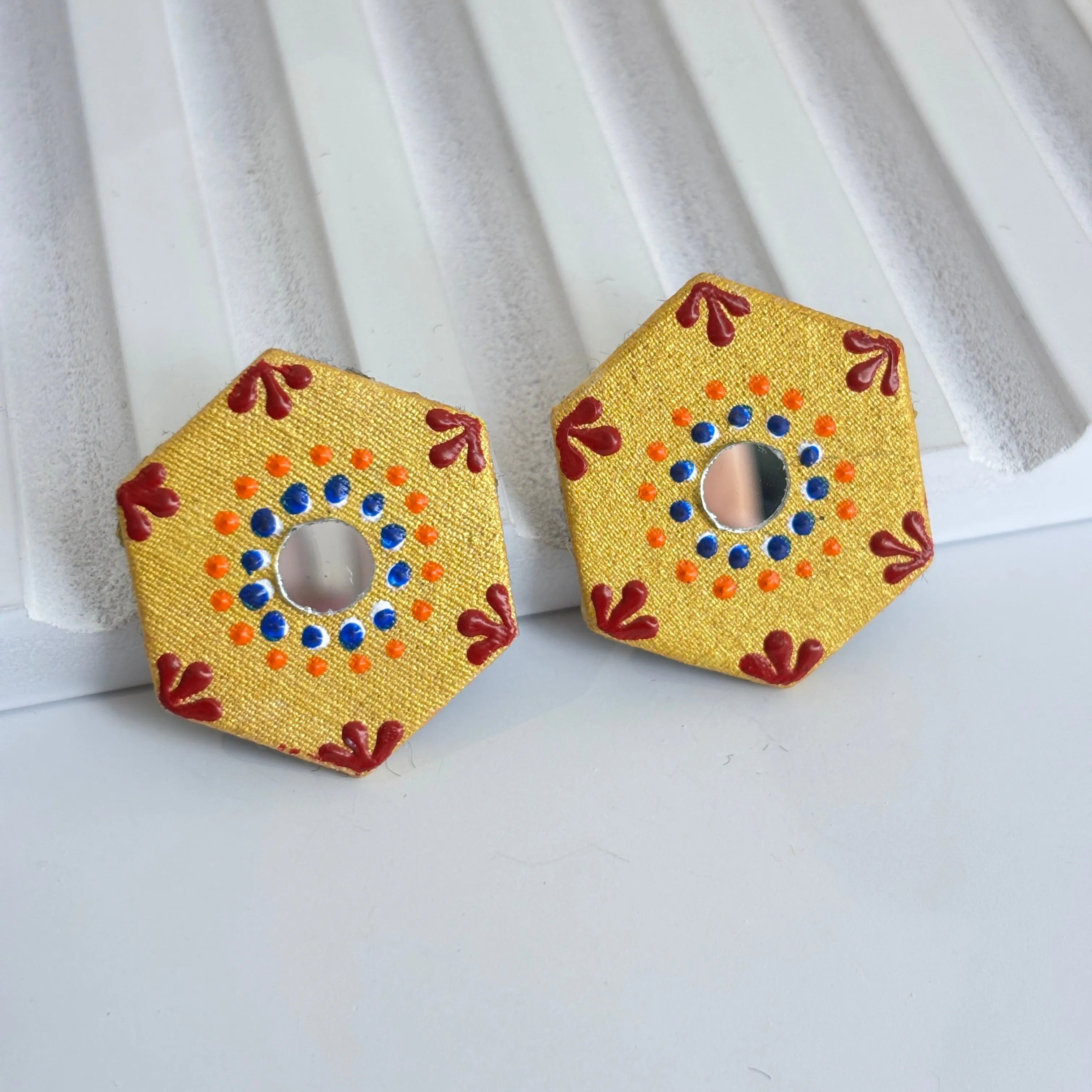 Mini Classic Multi Color Hand Painted Stud (Earrings) HP-ER-230 - KHOJ.CITY