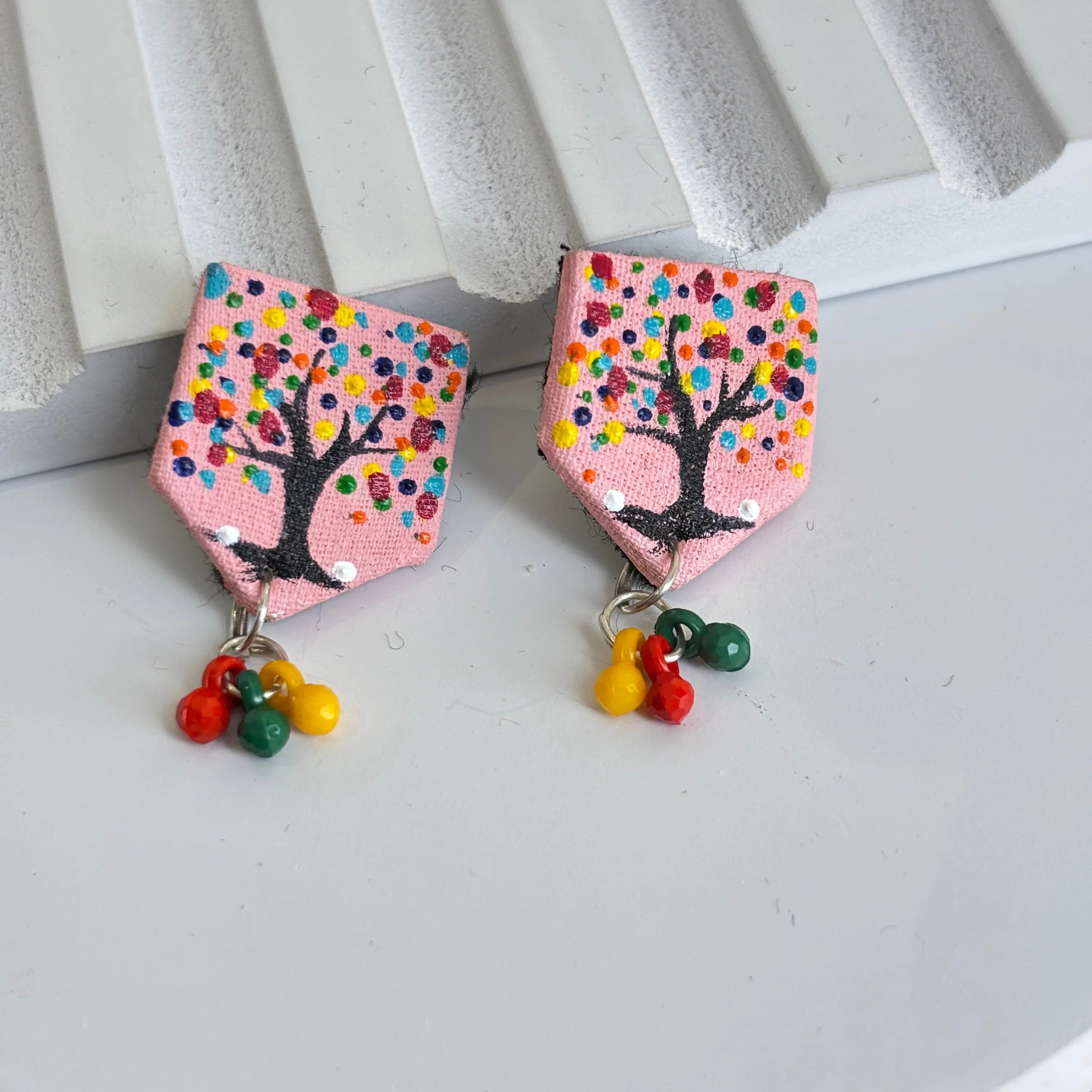 Mini Classic Multi Color Hand Painted Stud (Earrings) HP-ER-232 - KHOJ.CITY