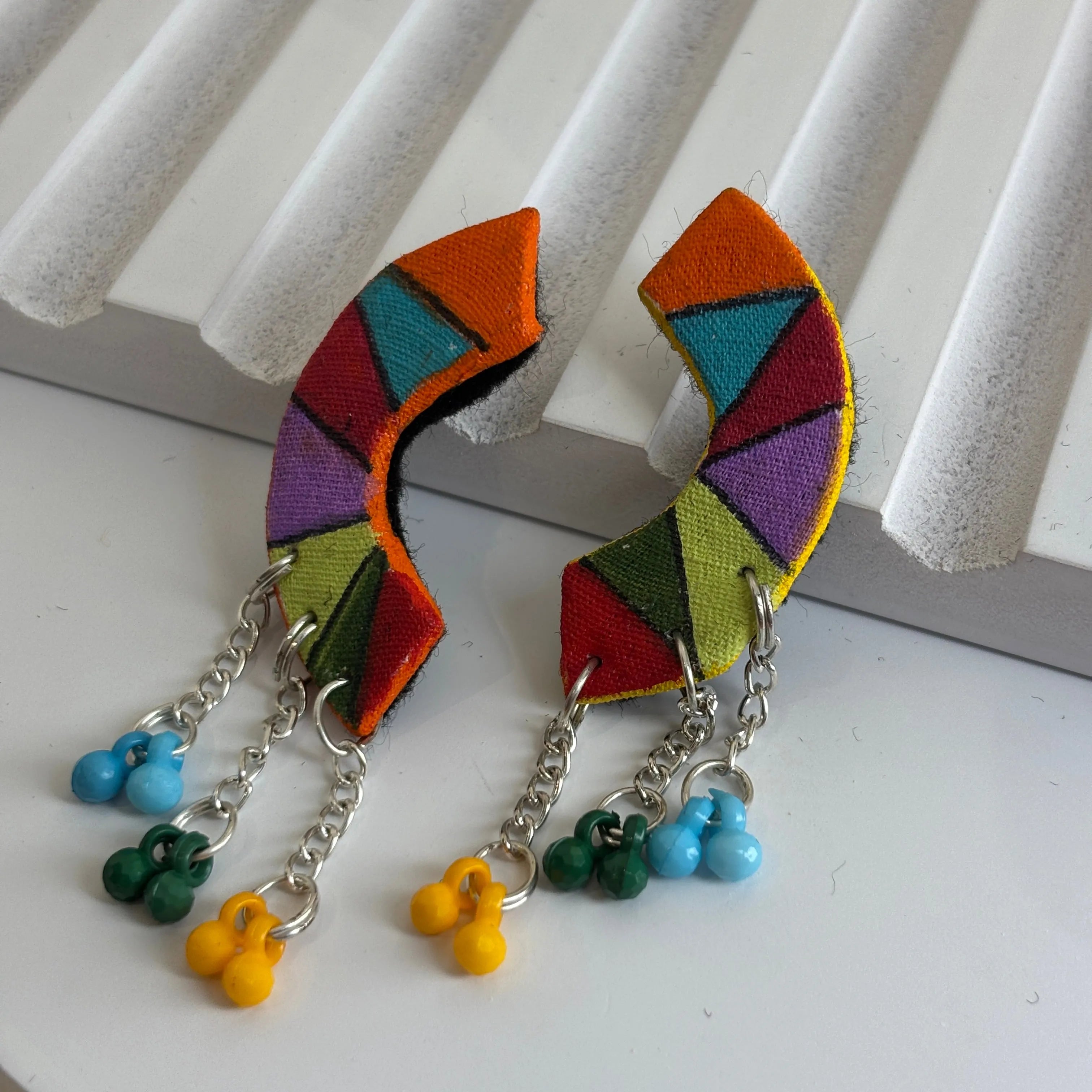 Mini Classic Multi Color Hand Painted Stud (Earrings) HP-ER-236 - KHOJ.CITY