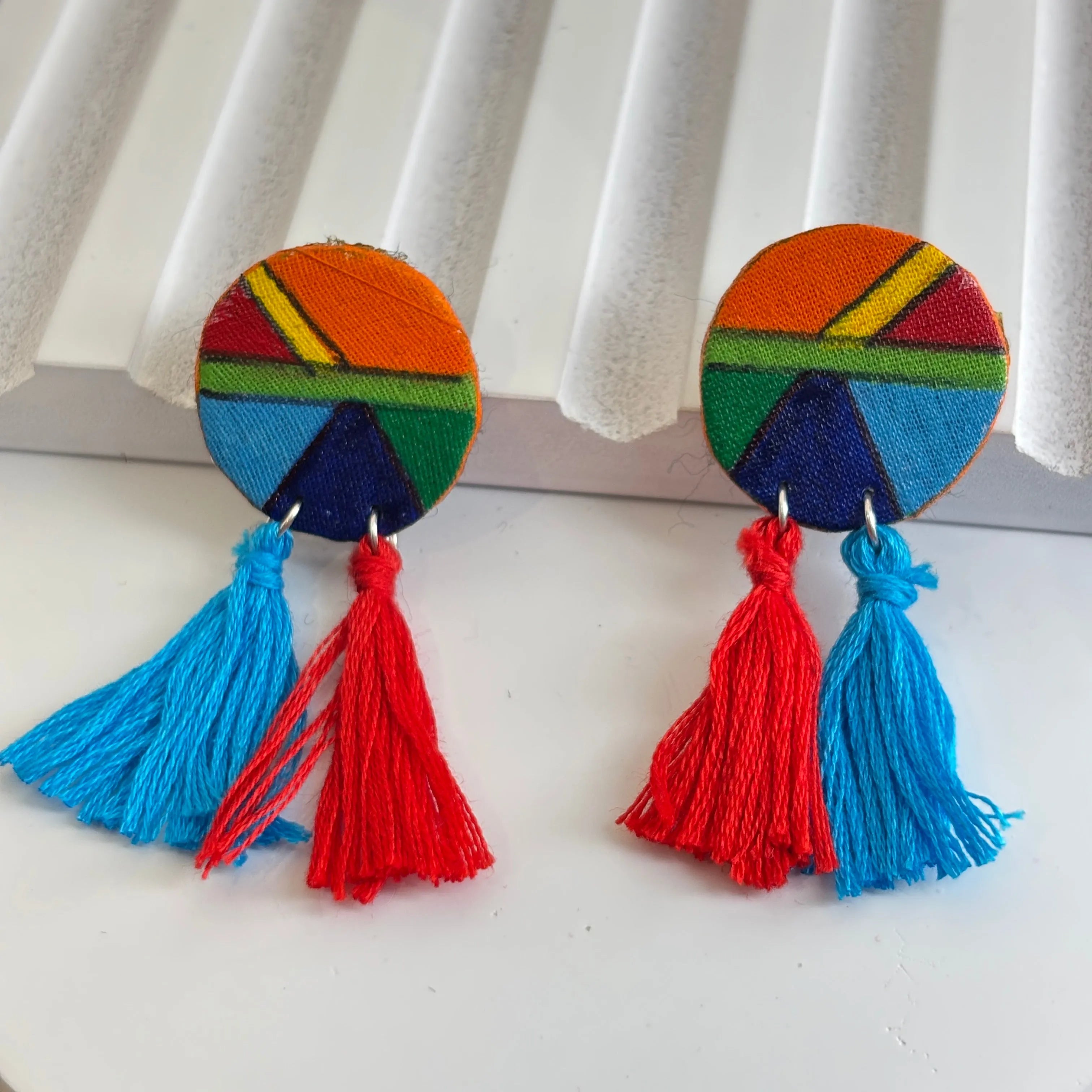 Mini Classic Multi Color Hand Painted Stud (Earrings) HP-ER-244 - KHOJ.CITY