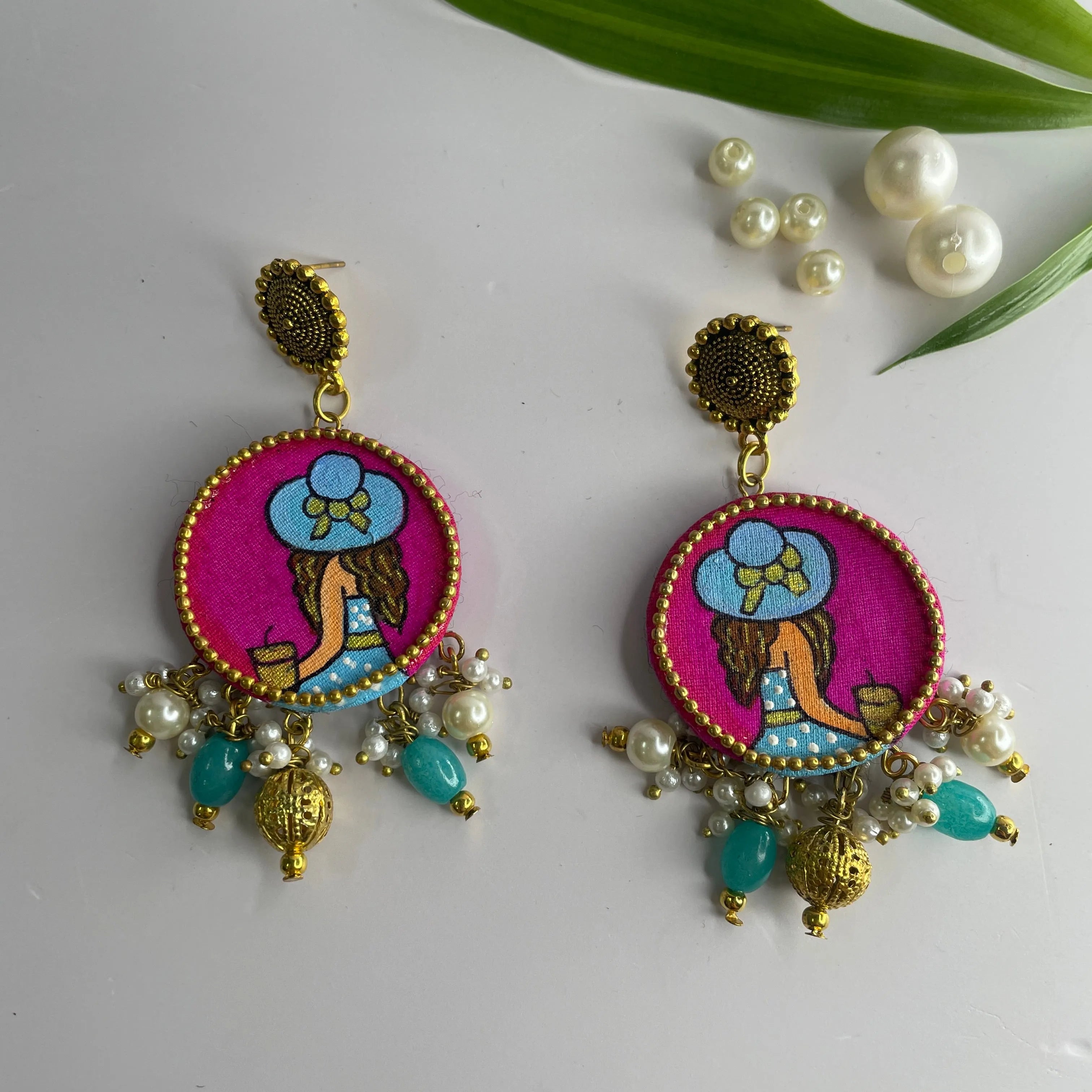 Alzena Classic Dark Pink Handmade Drop (Earrings) HP-ER- - KHOJ.CITY
